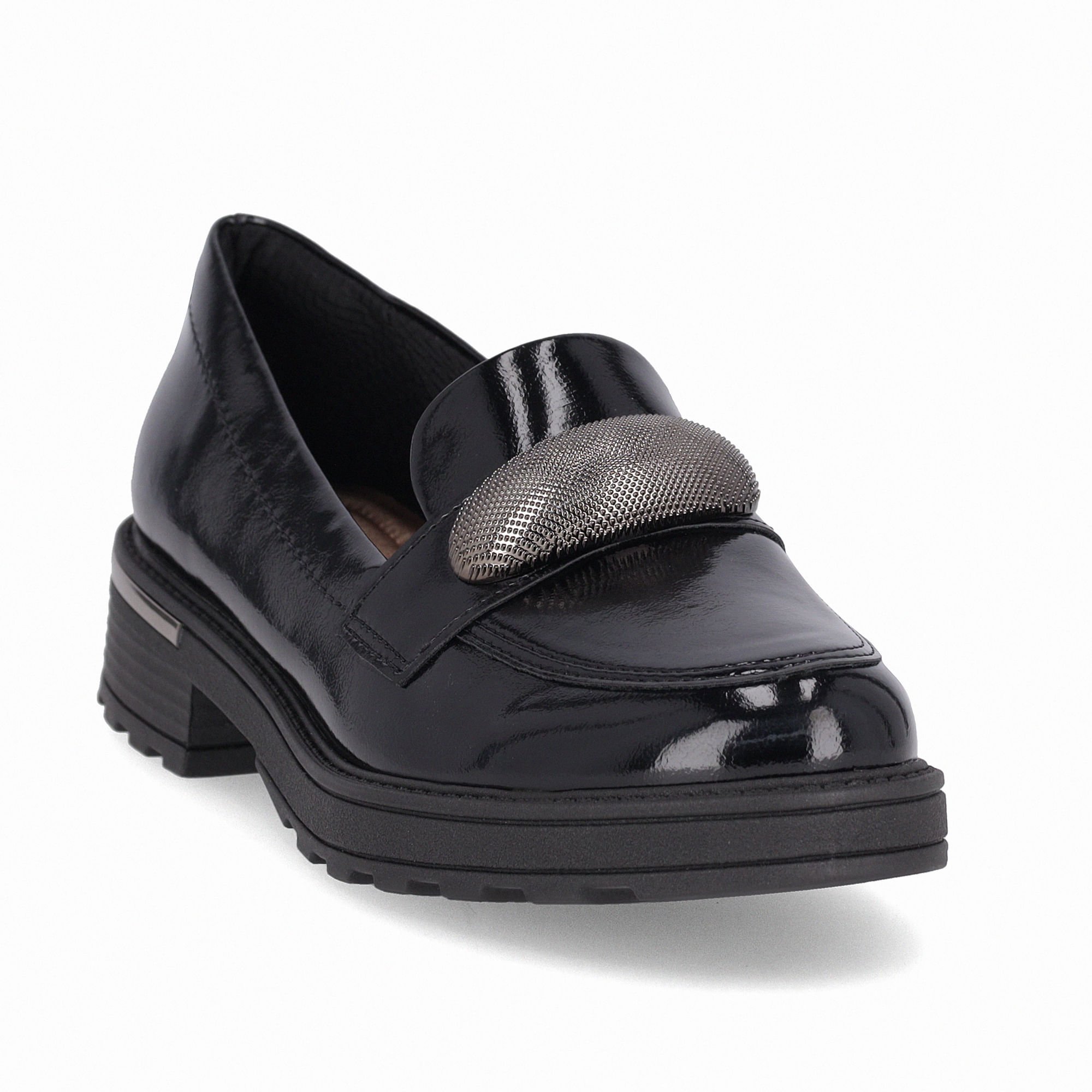PICCADILLY MAXI - Sapato Loafer Gisa Anabela Médio Preto Preto 3