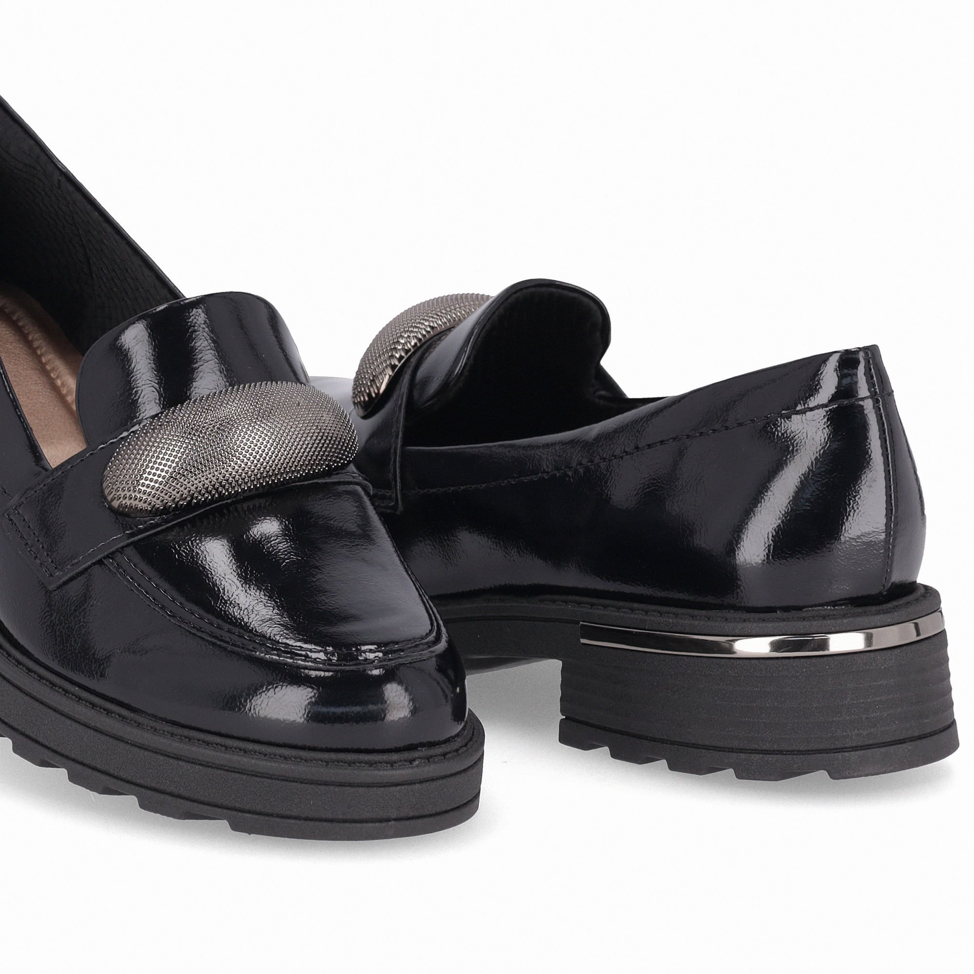 PICCADILLY MAXI - Sapato Loafer Gisa Anabela Médio Preto Preto 4