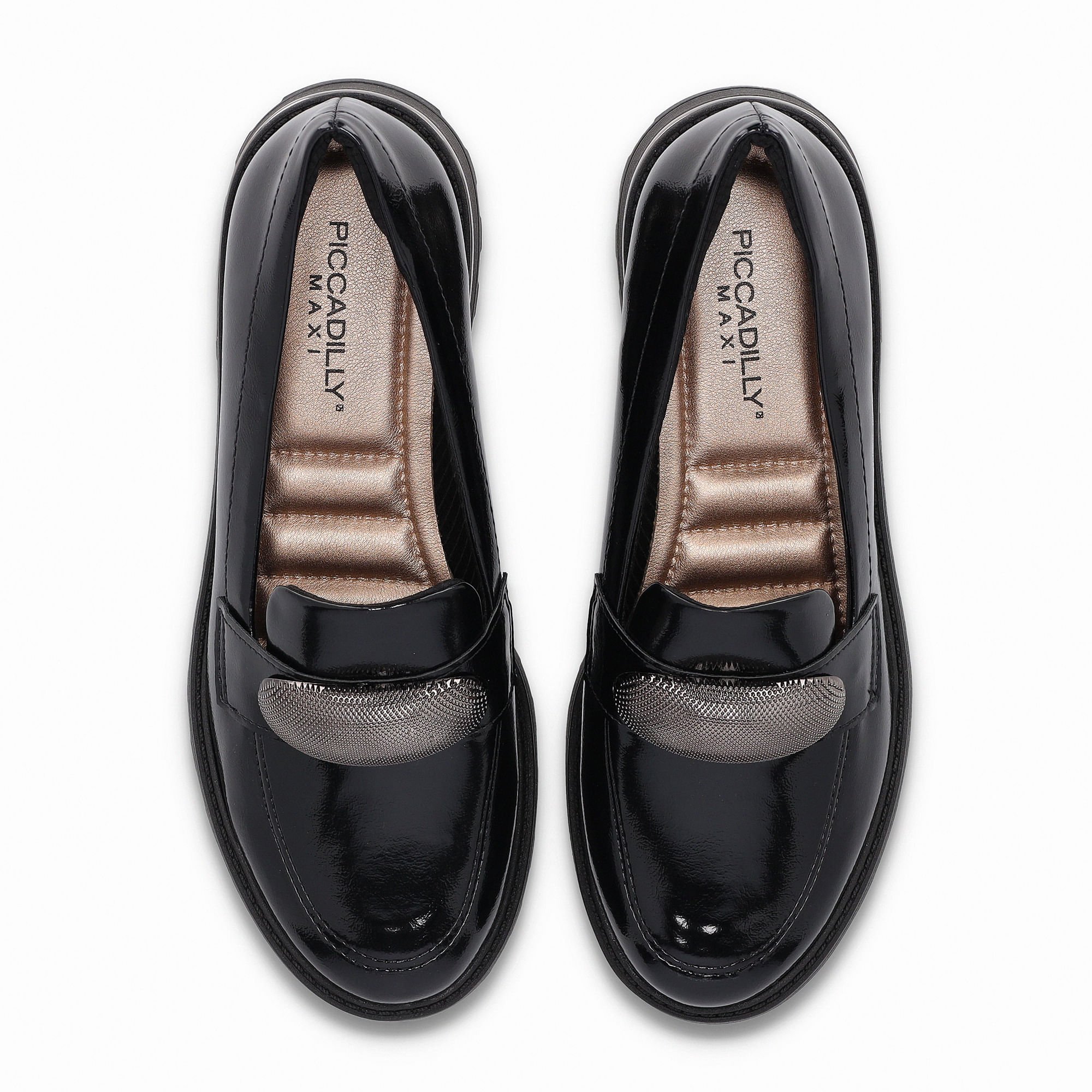 PICCADILLY MAXI - Sapato Loafer Gisa Anabela Médio Preto Preto 5