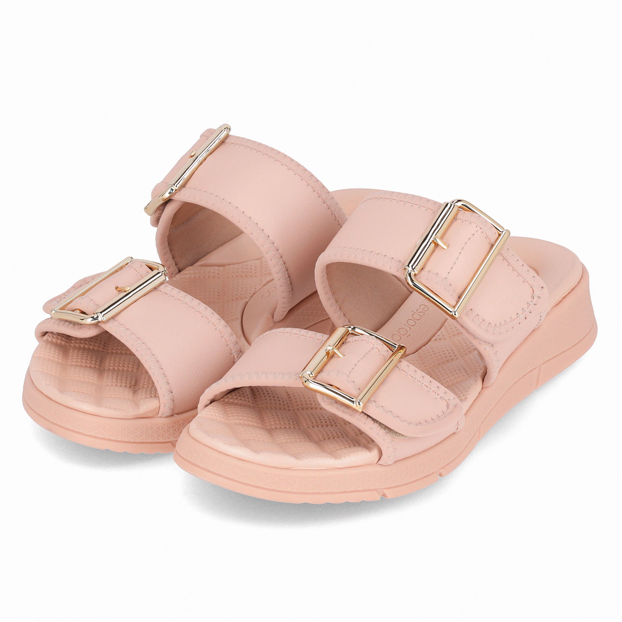Tamanco Esporão Anabela Médio Rosê Rosa 2