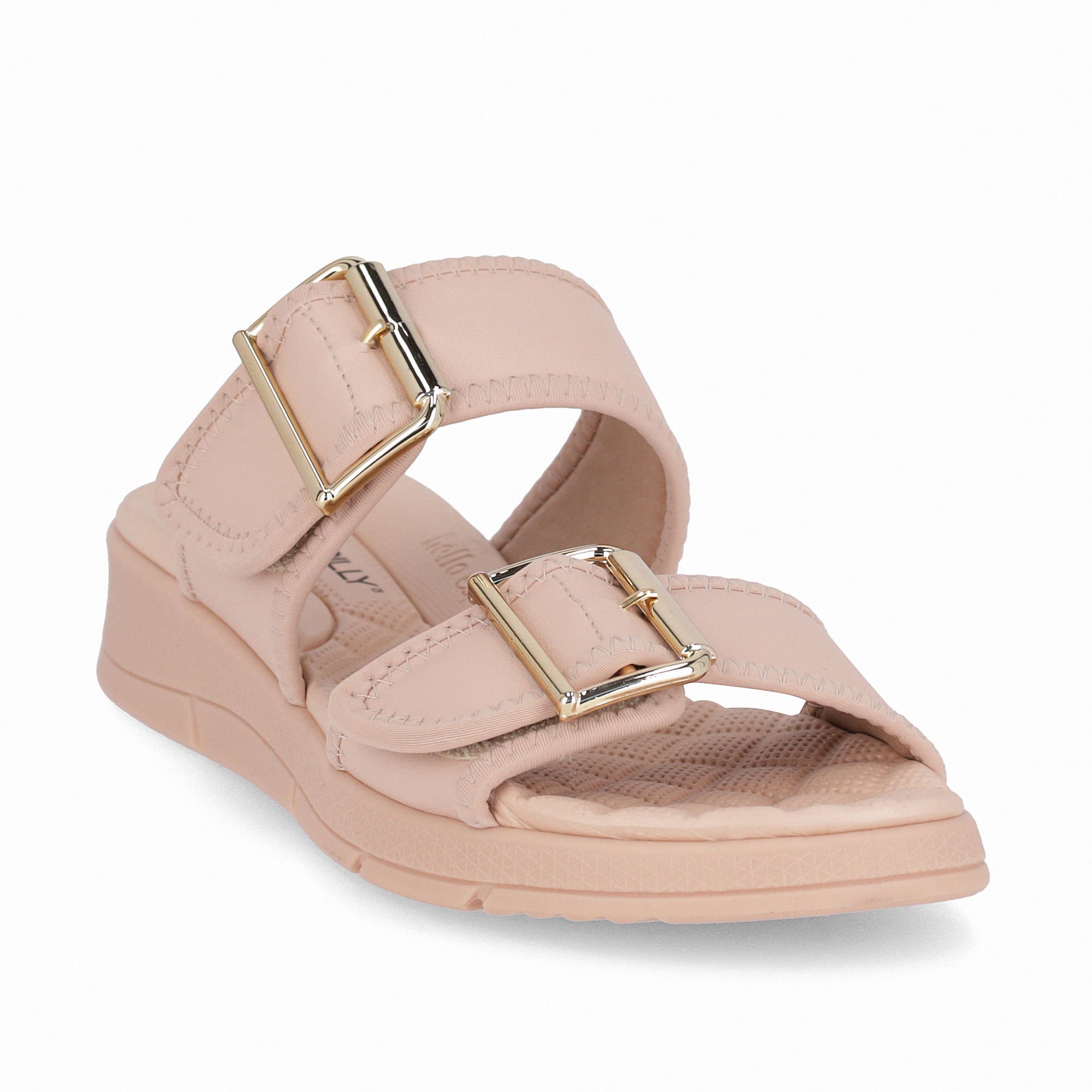 Tamanco Esporão Anabela Médio Rosê Rosa 3