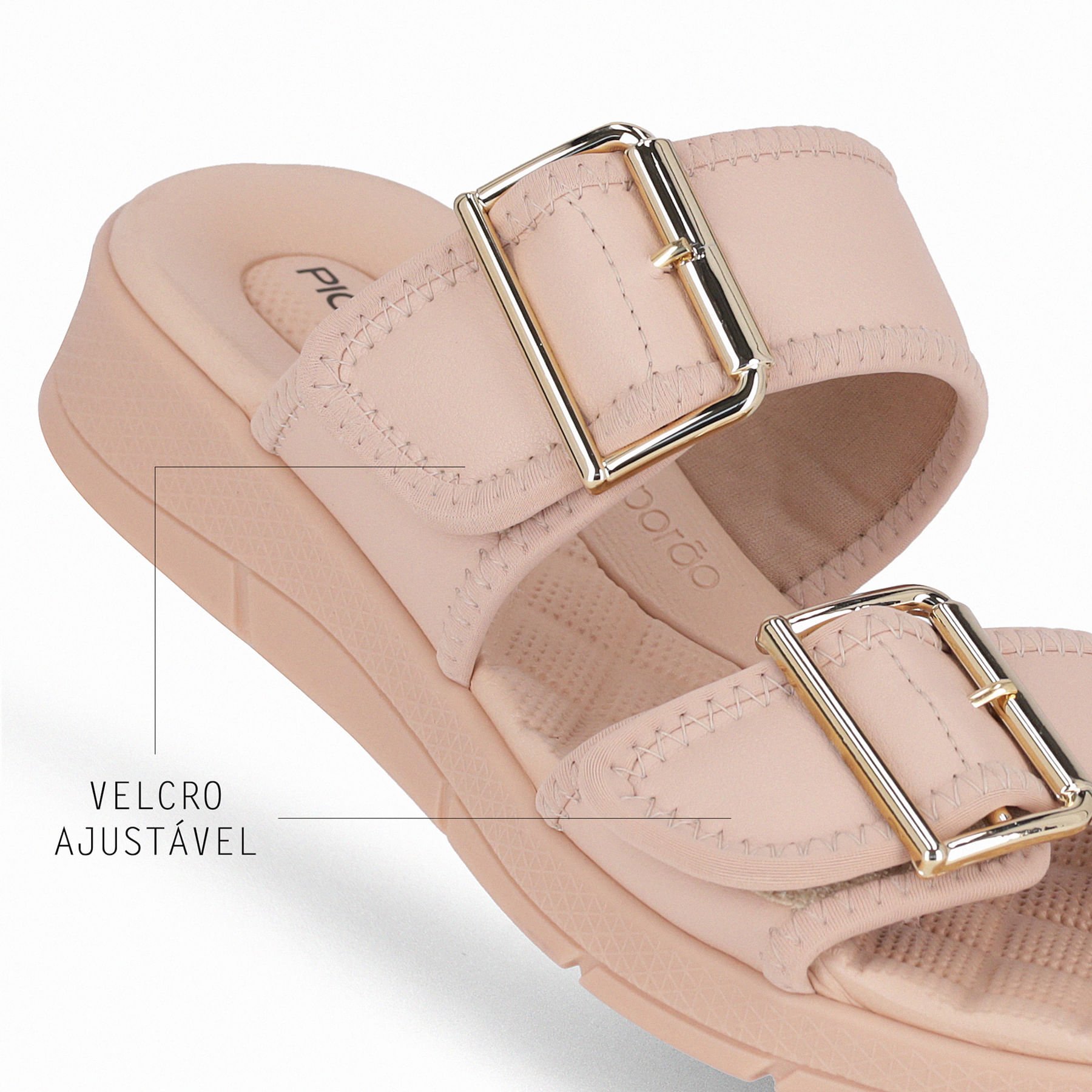 Tamanco Esporão Anabela Médio Rosê Rosa 4