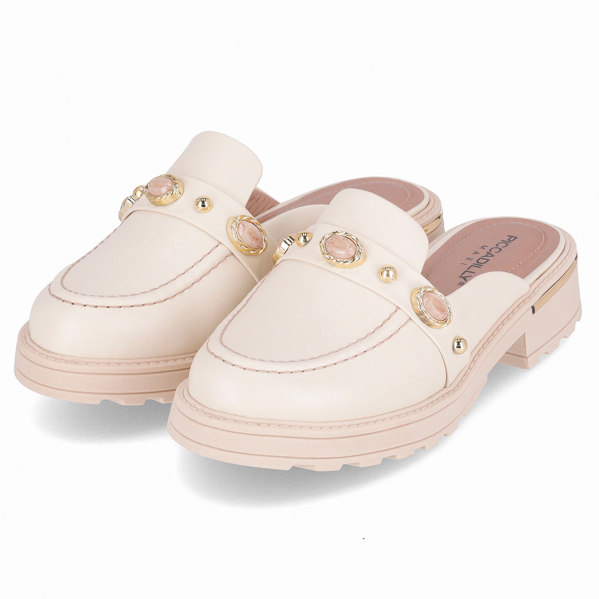 PICCADILLY MAXI - Sapato Mule Gisa Anabela Médio Off White Bege 2