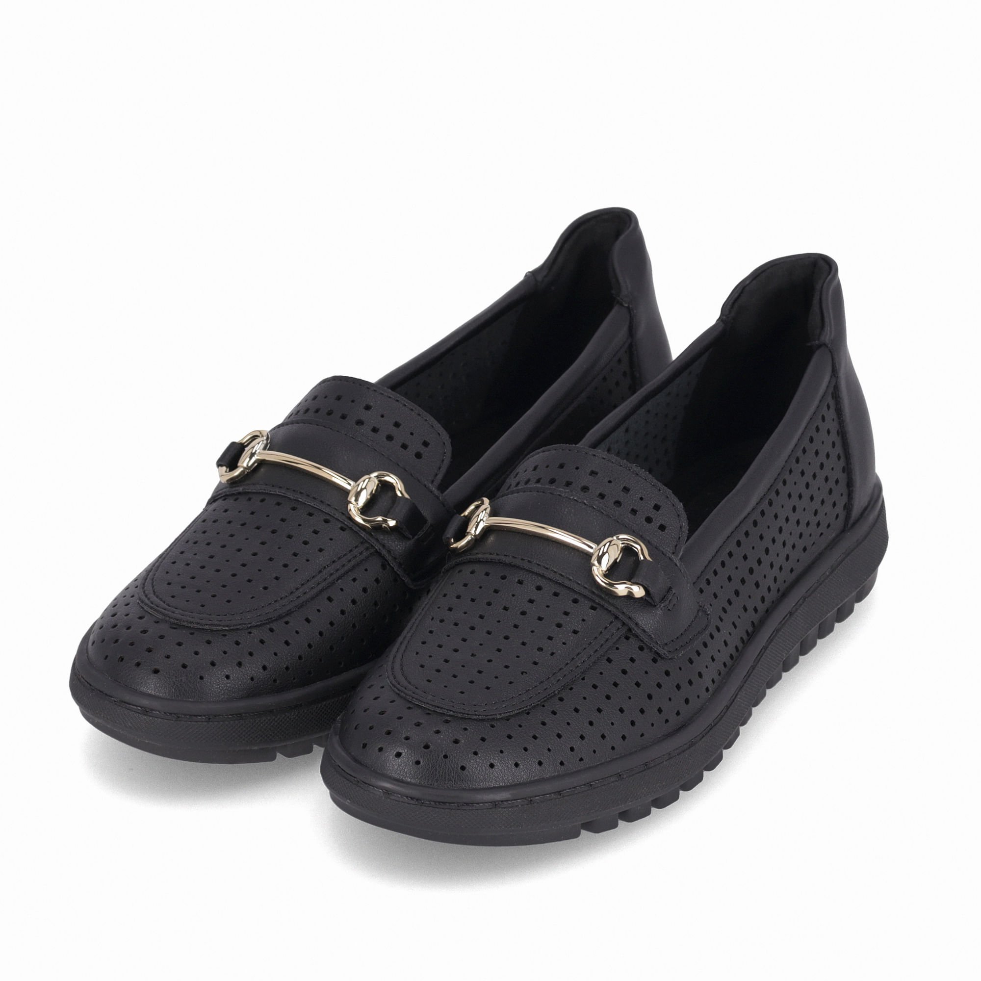Sapato Mocassim Nici Salto Baixo Preto Preto 2