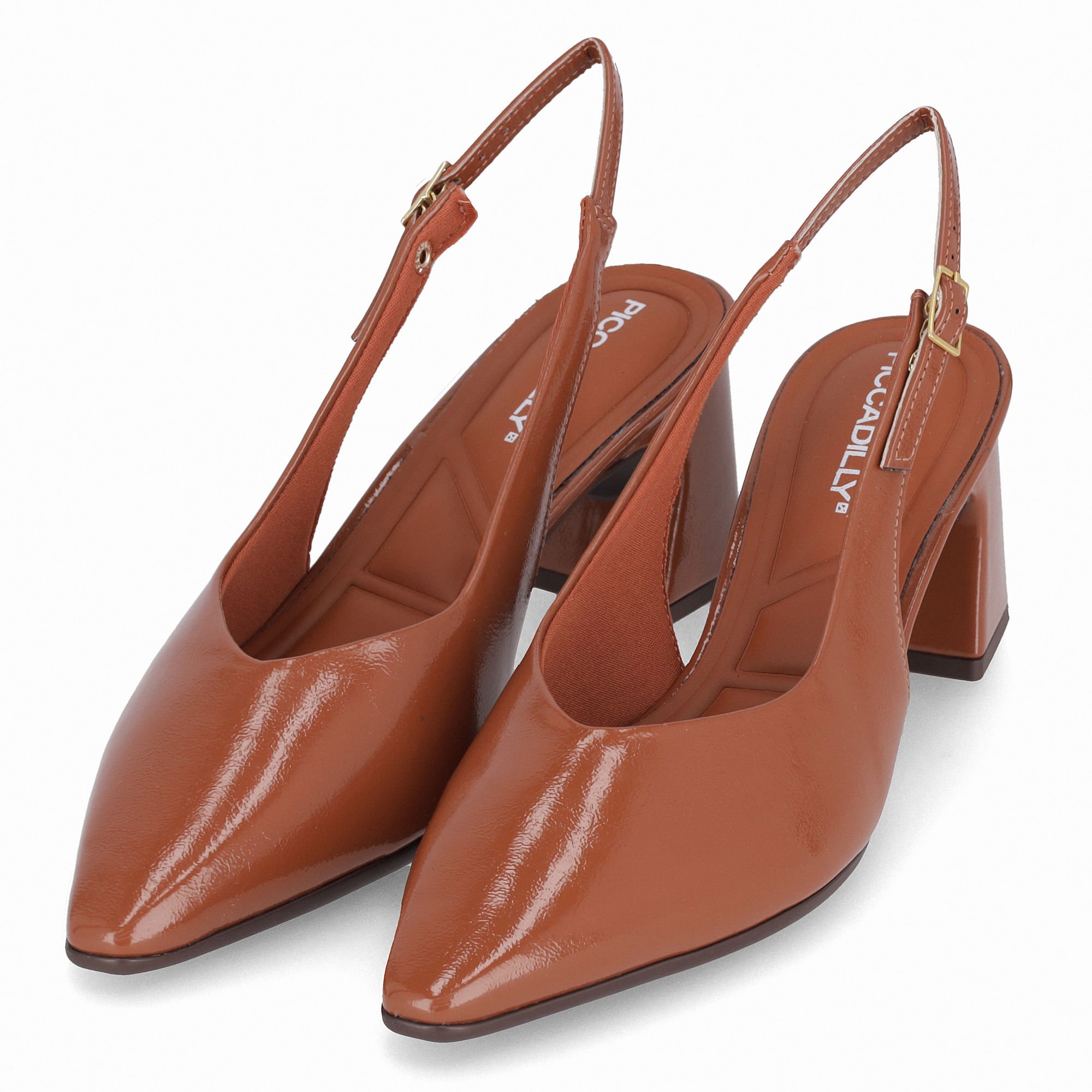 Sapato Slingback Irene Salto Alto Ocre Marrom 2
