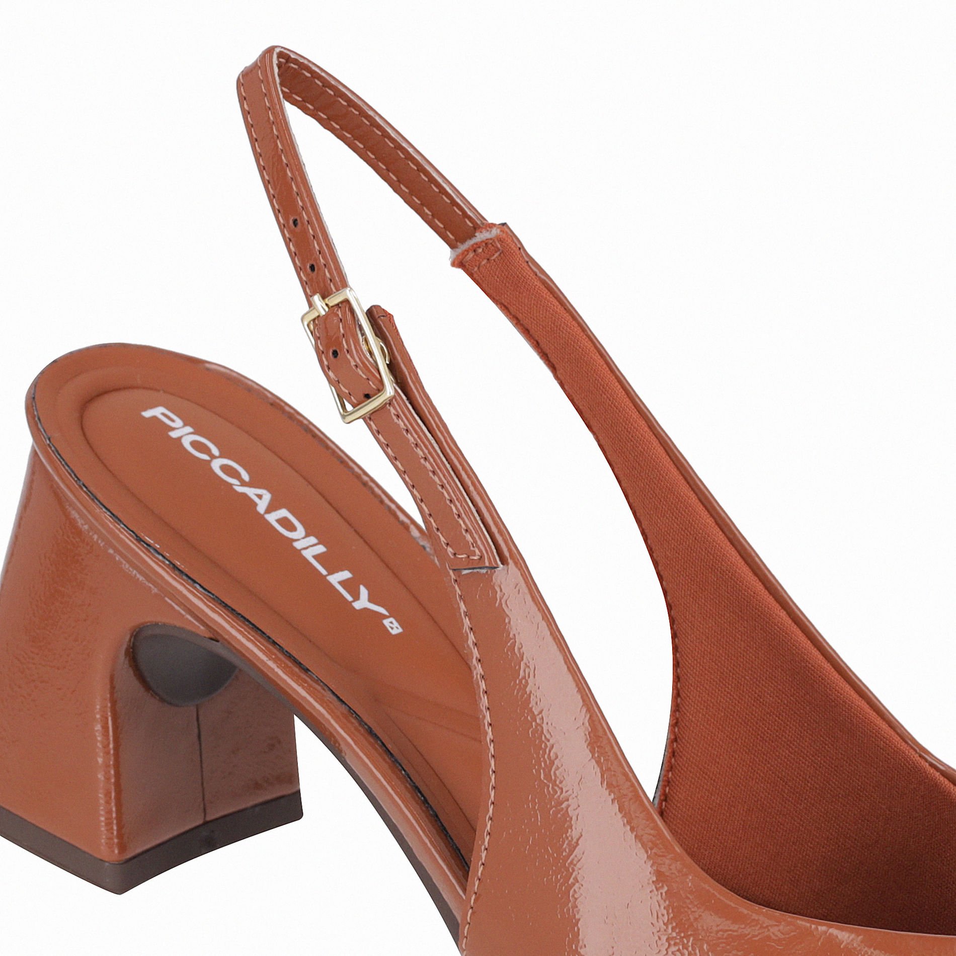 Sapato Slingback Irene Salto Alto Ocre Marrom 4