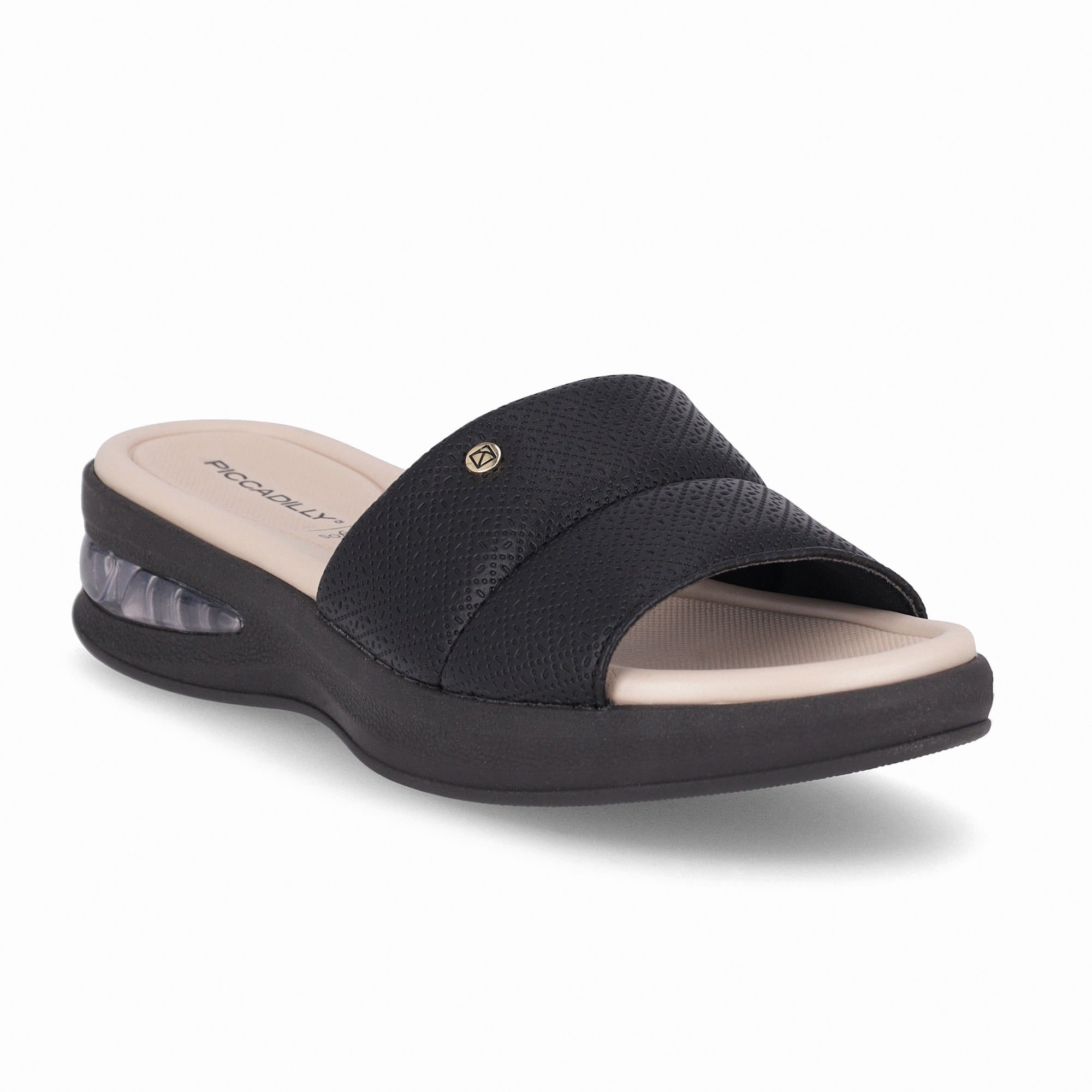 Tamanco SoftStep Anabela Médio Preto Preto 3