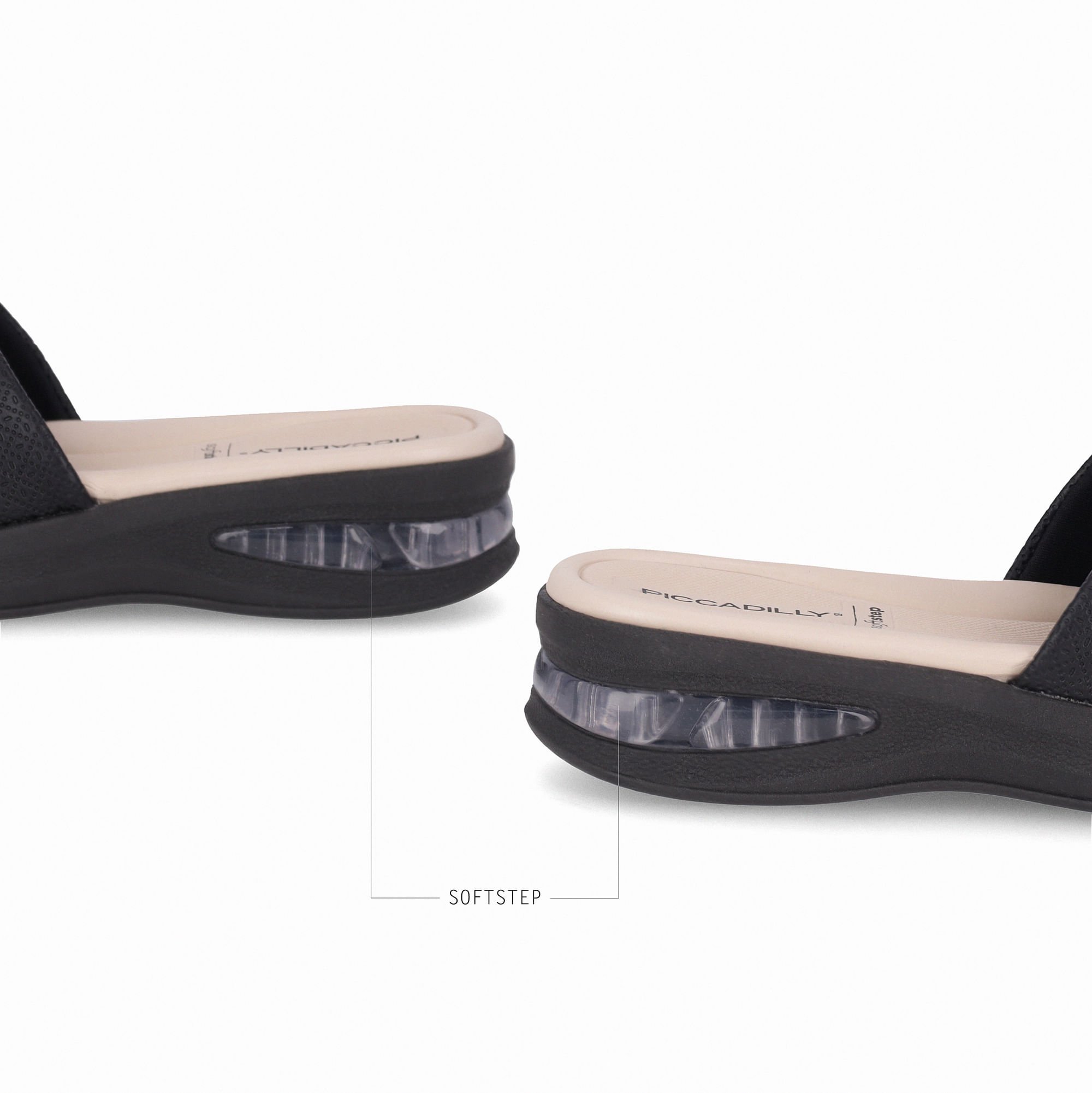 Tamanco SoftStep Anabela Médio Preto Preto 4