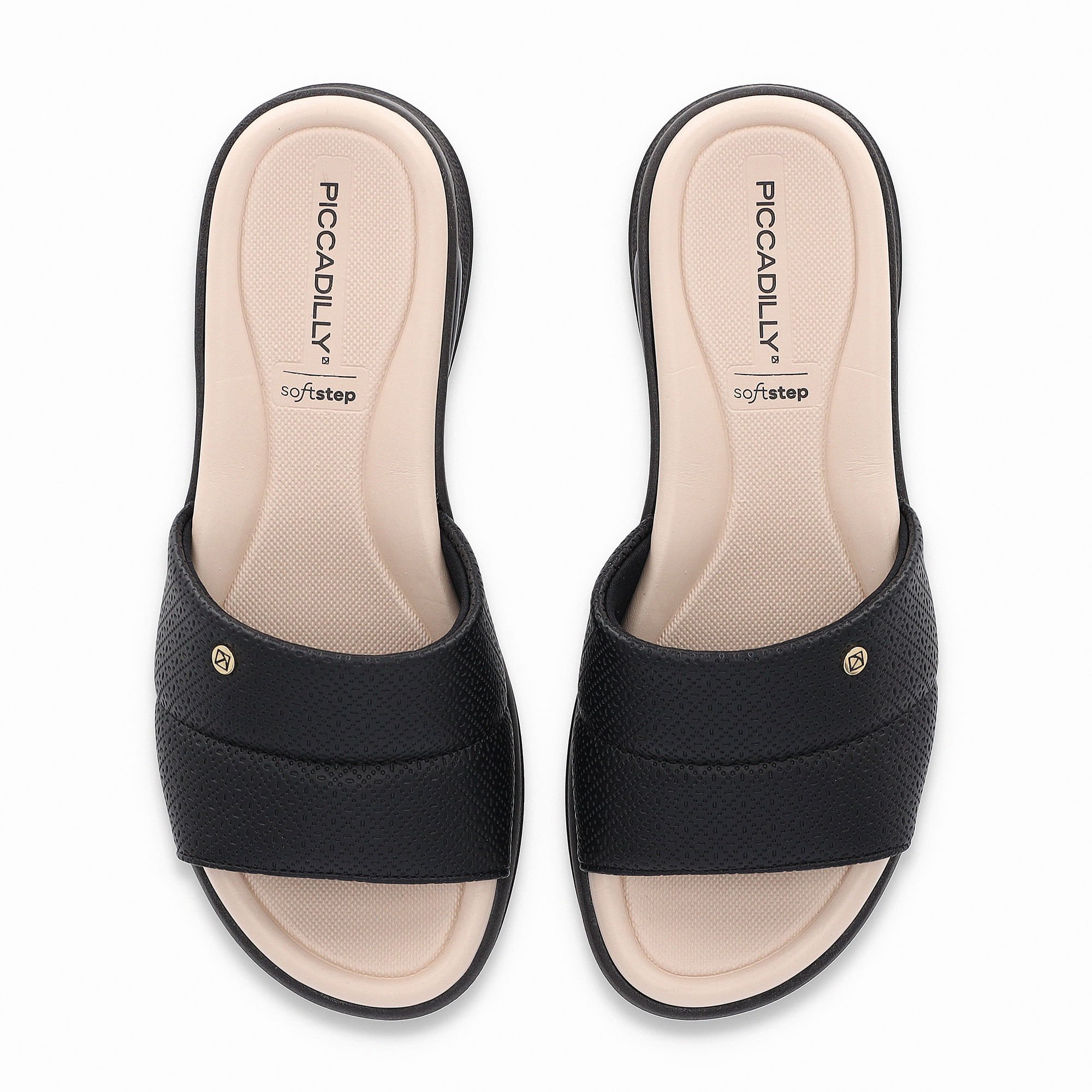 Tamanco SoftStep Anabela Médio Preto Preto 5