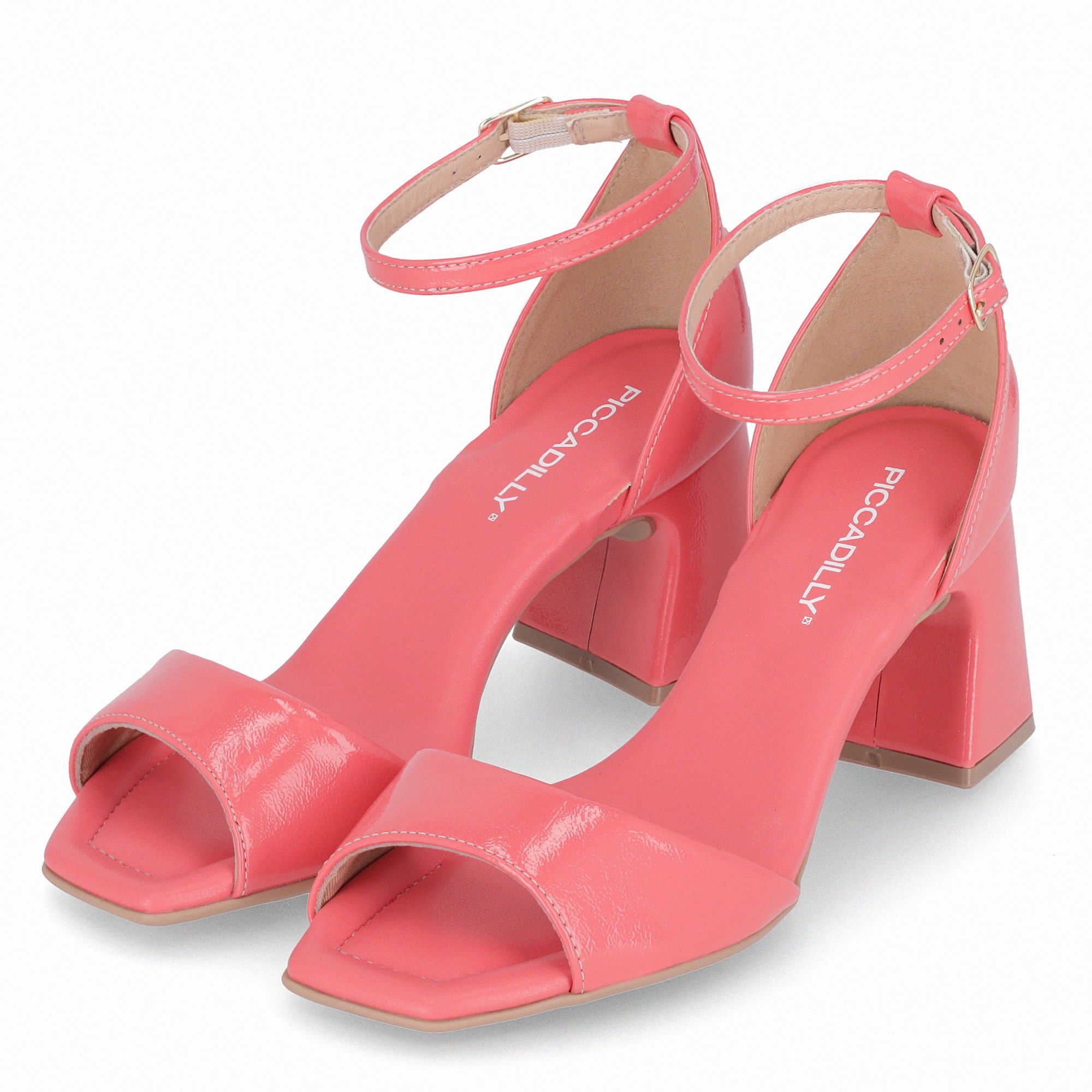 Sandália Flavia Salto Alto Coral Coral 2