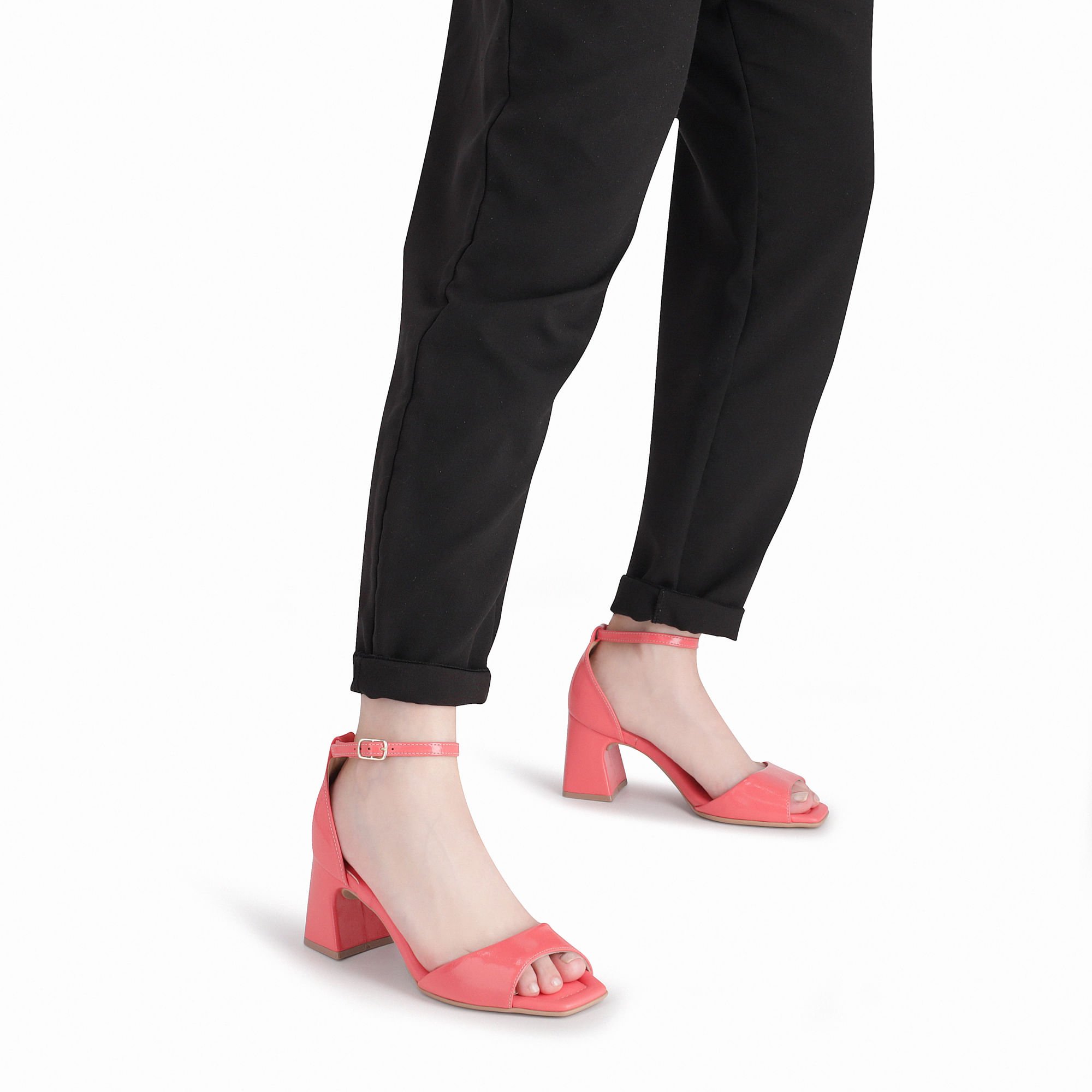 Sandália Flavia Salto Alto Coral Coral 3