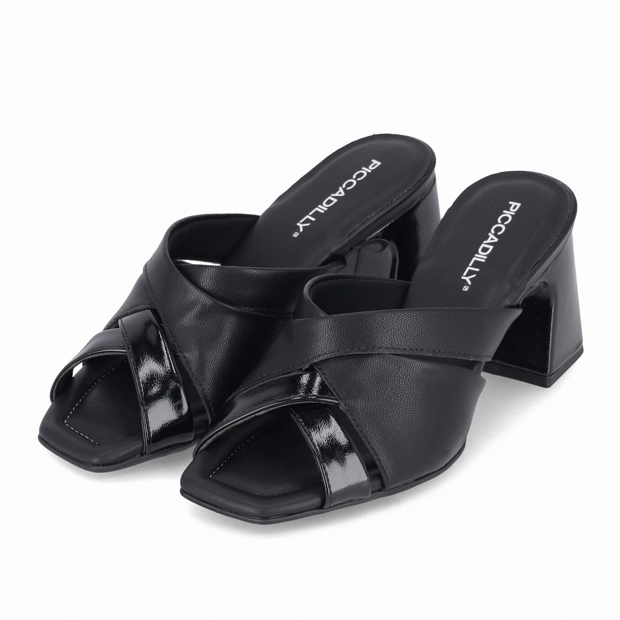Tamanco Flavia Salto Alto Preto Preto 2