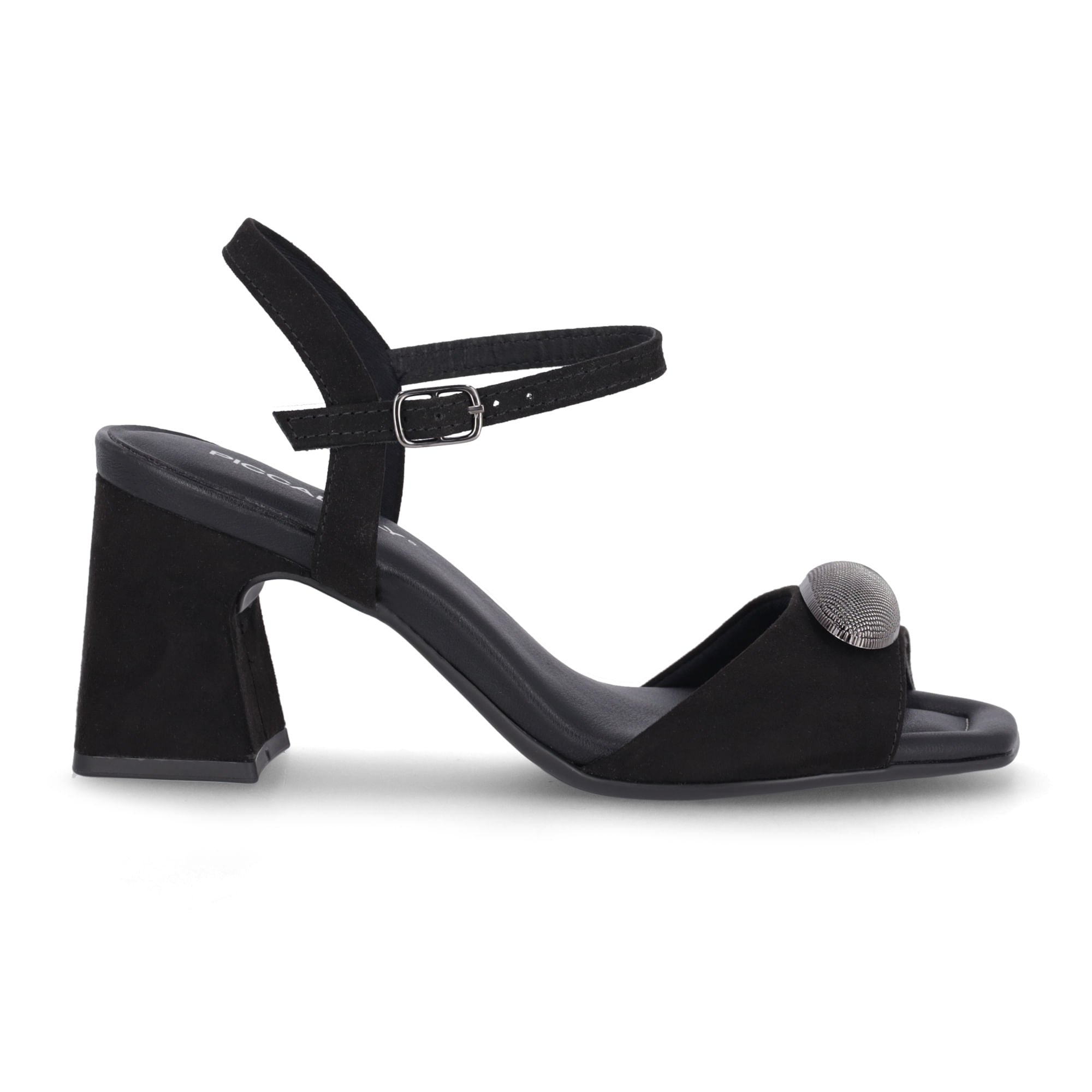 Sandália Flavia Salto Alto Preto Preto 1