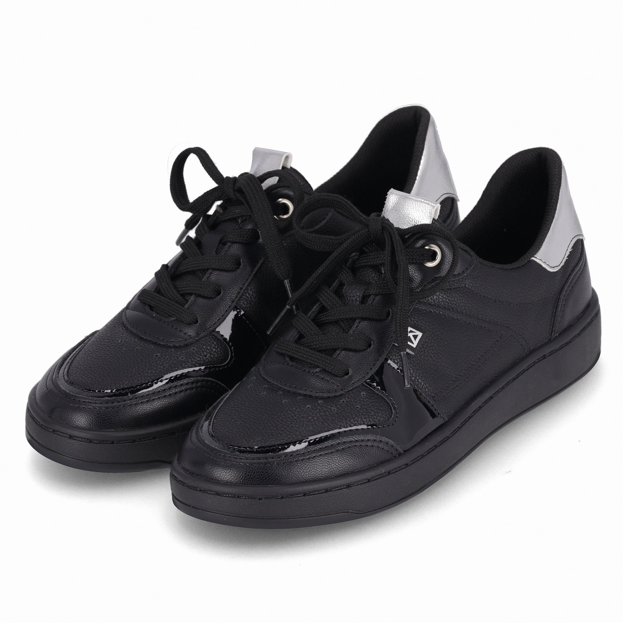Tênis Beta Salto Baixo Preto Preto 2