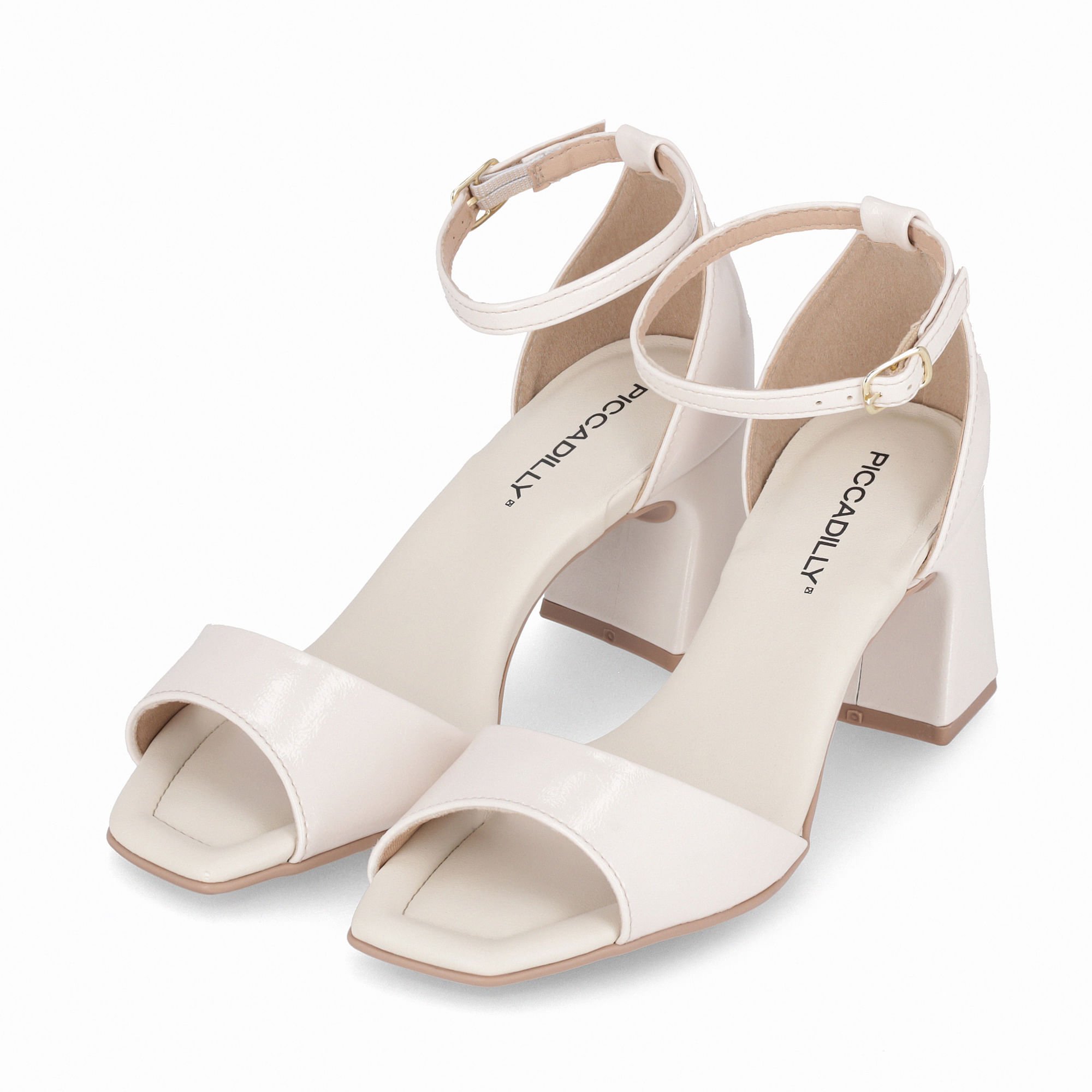 Sandália Flavia Salto Alto Off White Branco 2