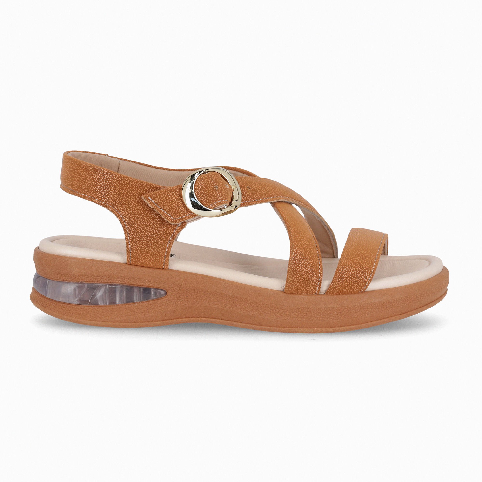 Sandália SoftStep Anabela Médio Mascavo