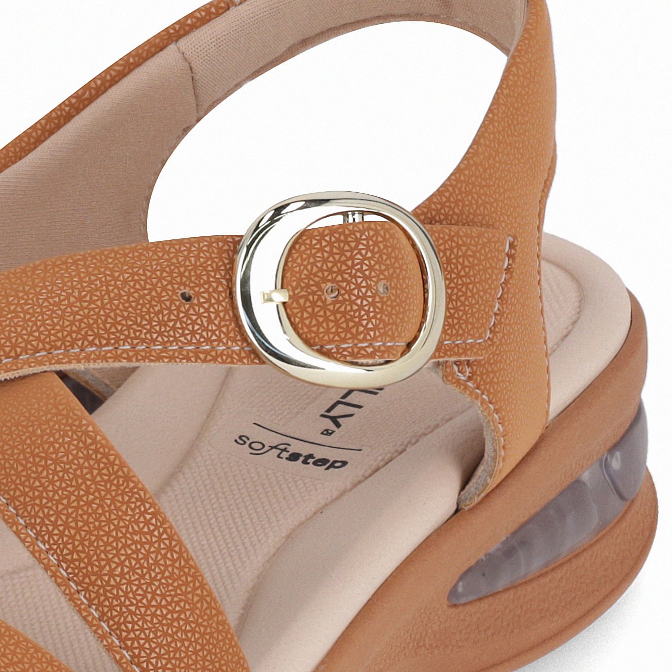 Sandália SoftStep Anabela Médio Mascavo Marrom 3