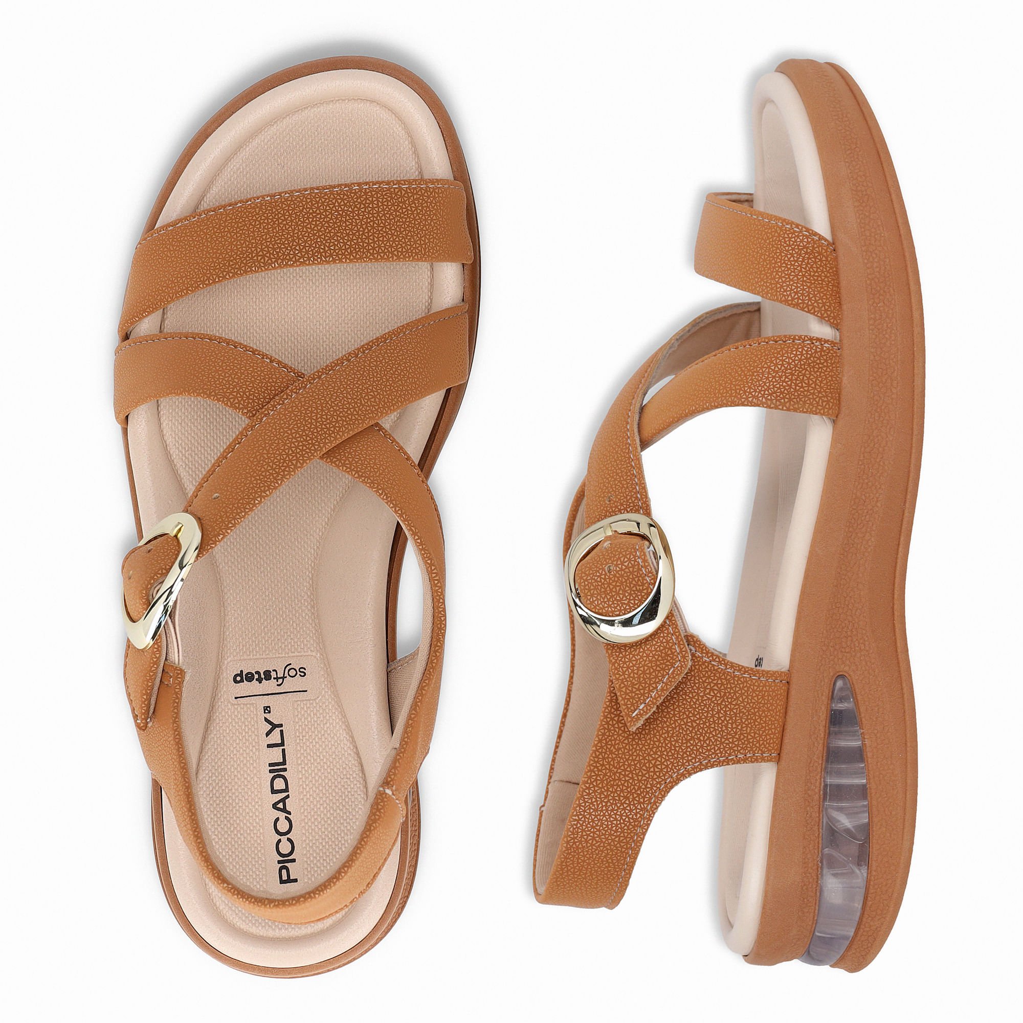 Sandália SoftStep Anabela Médio Mascavo Marrom 5