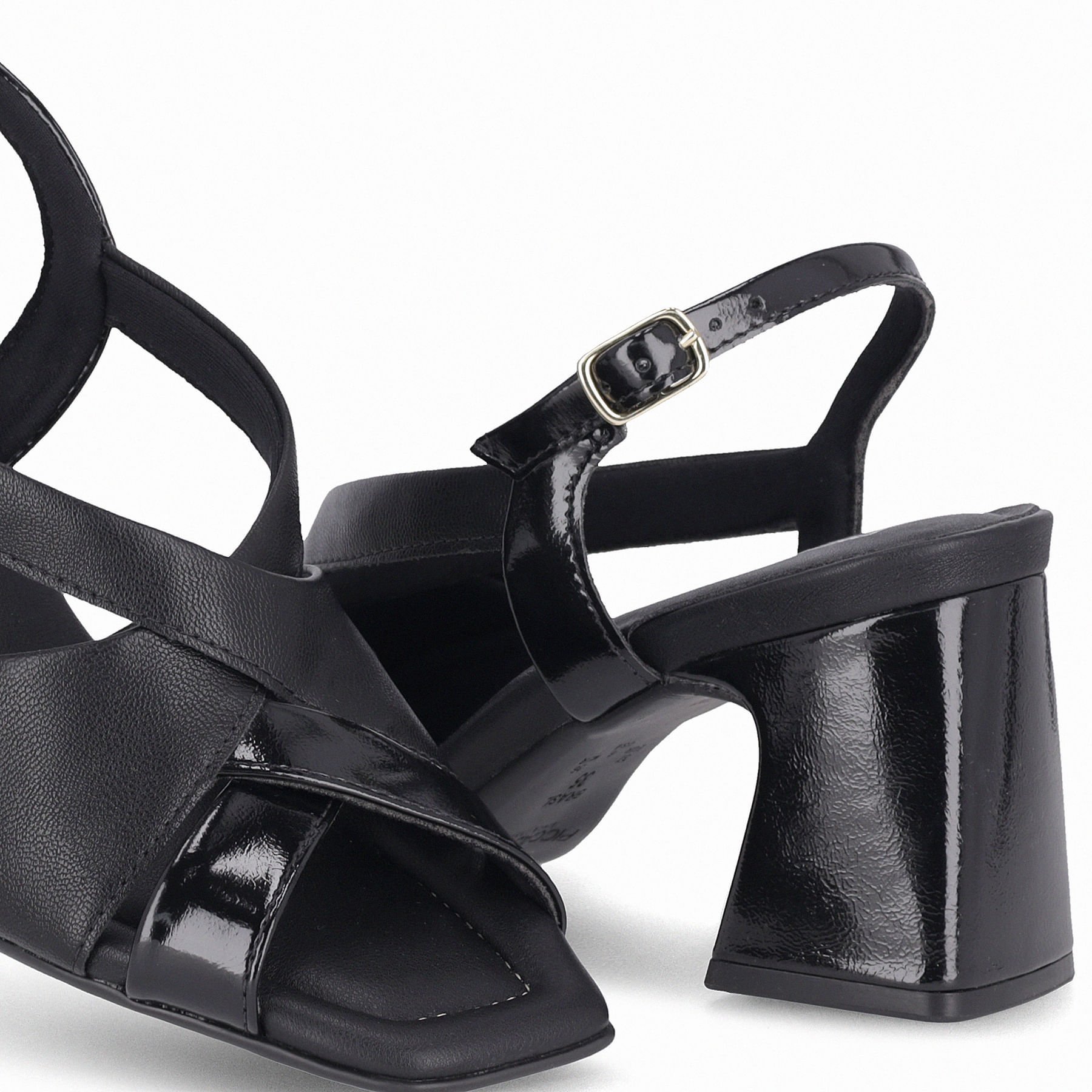 Sandália Flavia Salto Alto Preto Preto 4
