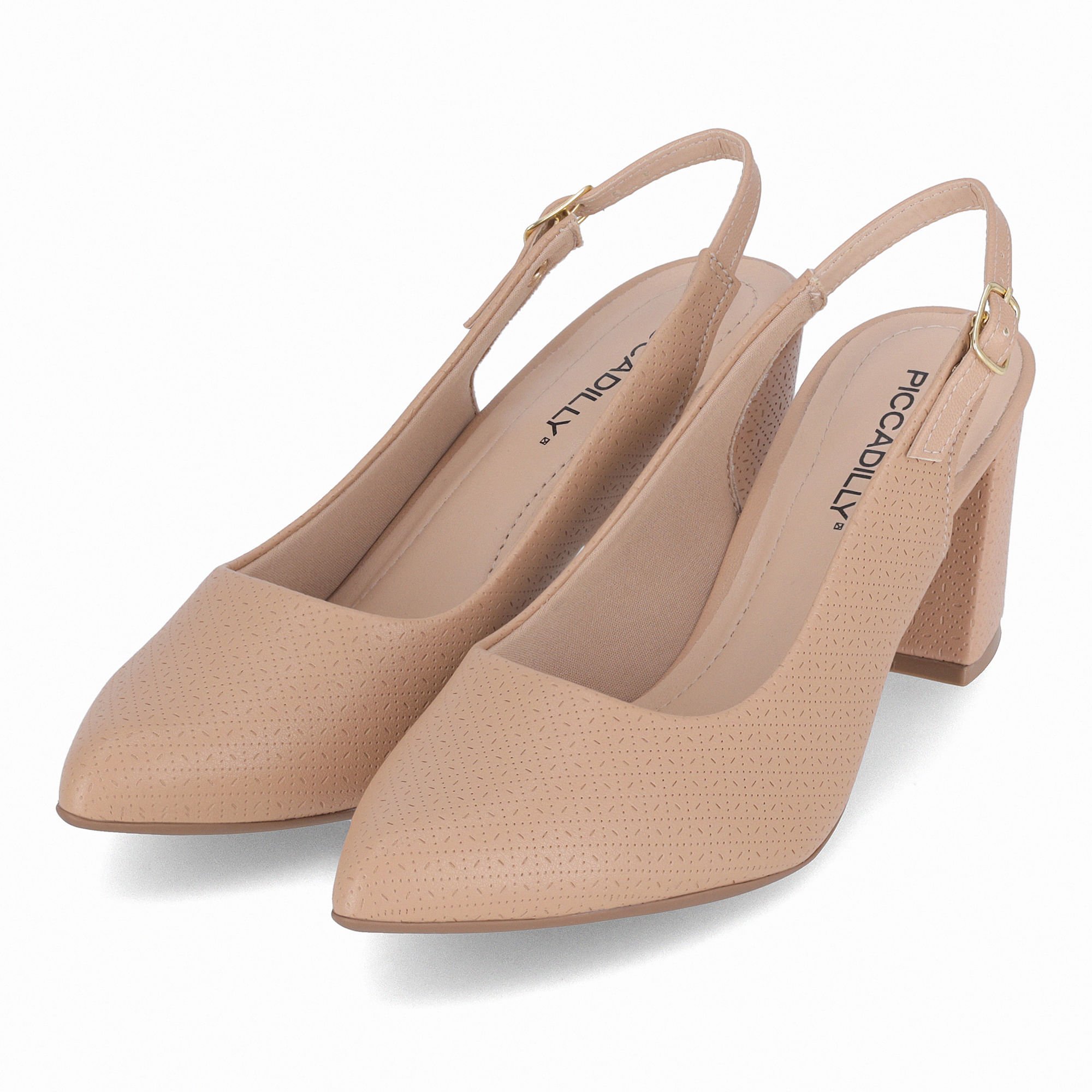 Sapato Slingback Luiza Salto Alto Nude Claro Bege 2