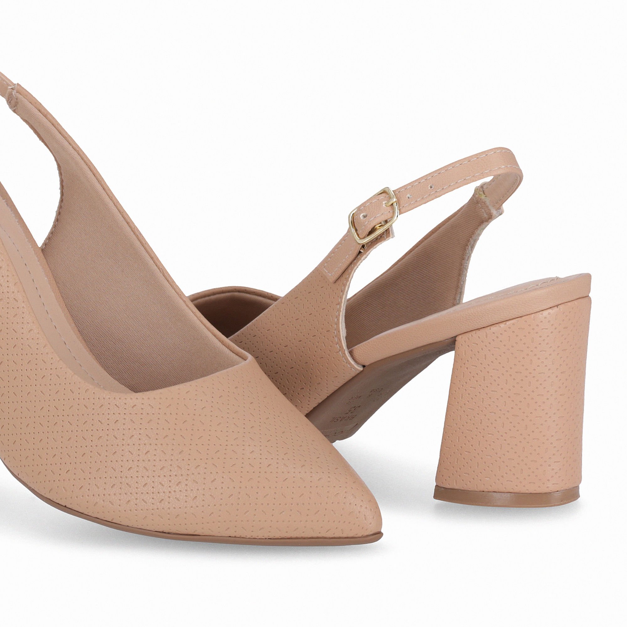Sapato Slingback Luiza Salto Alto Nude Claro Bege 4