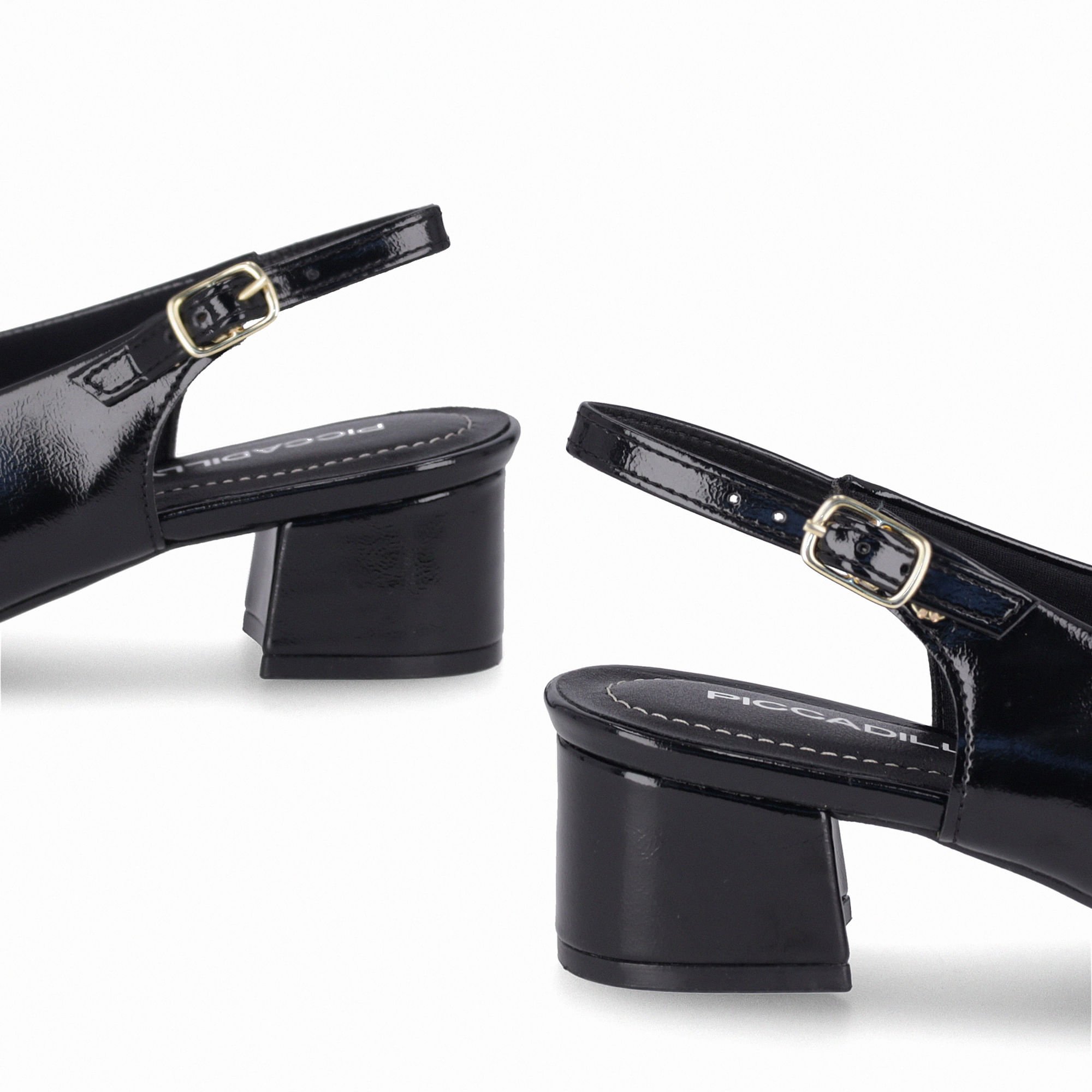 Sapato Slingback Taci Salto Médio Preto Preto 4