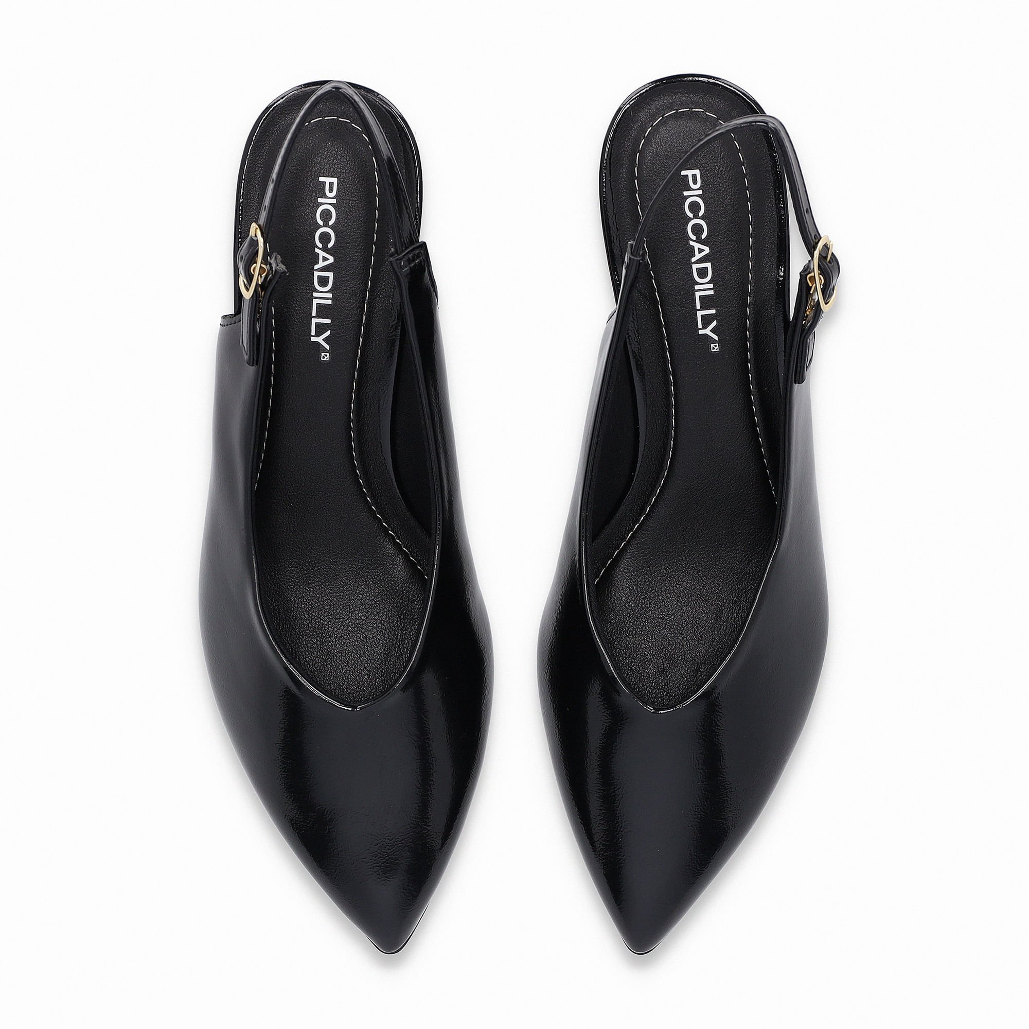 Sapato Slingback Taci Salto Médio Preto Preto 5