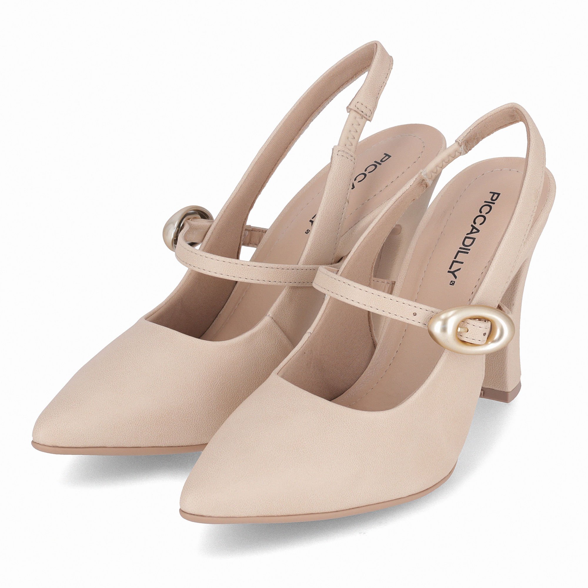 Sapato Slingback Silvana Salto Alto Brule Bege 2
