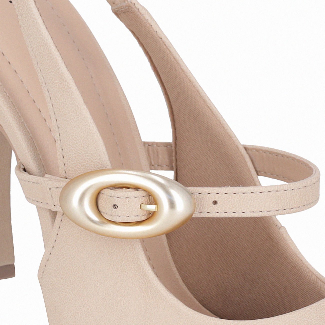Sapato Slingback Silvana Salto Alto Brule Bege 5
