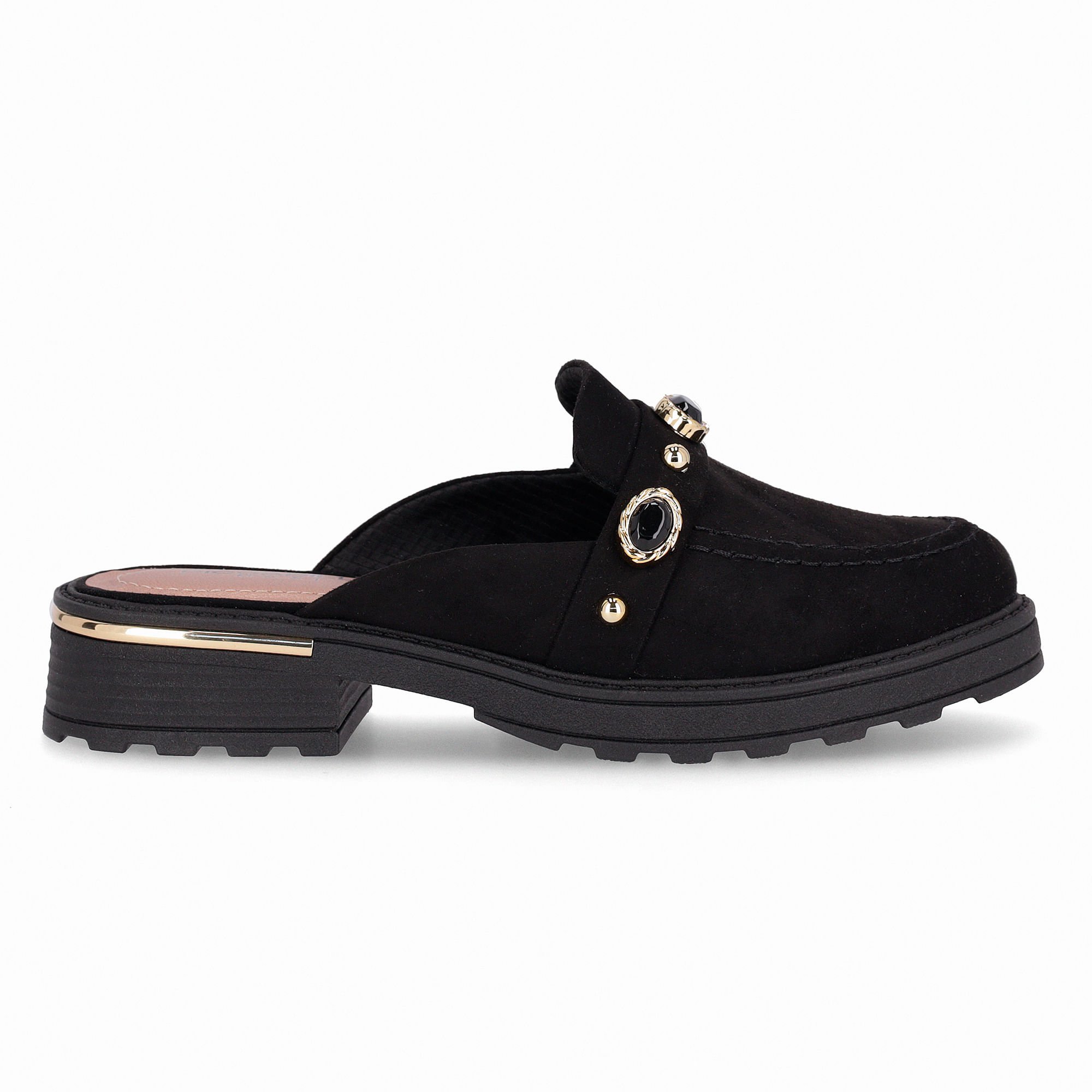 PICCADILLY MAXI - Sapato Mule Gisa Anabela Médio Preto