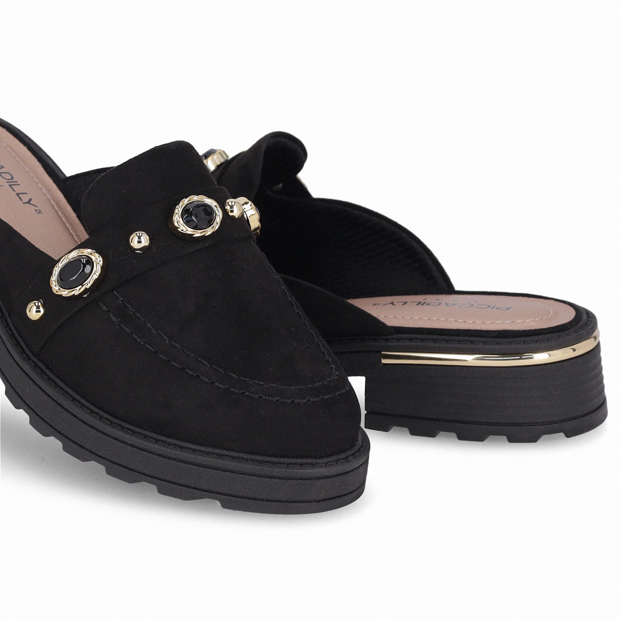 PICCADILLY MAXI - Sapato Mule Gisa Anabela Médio Preto Preto 3