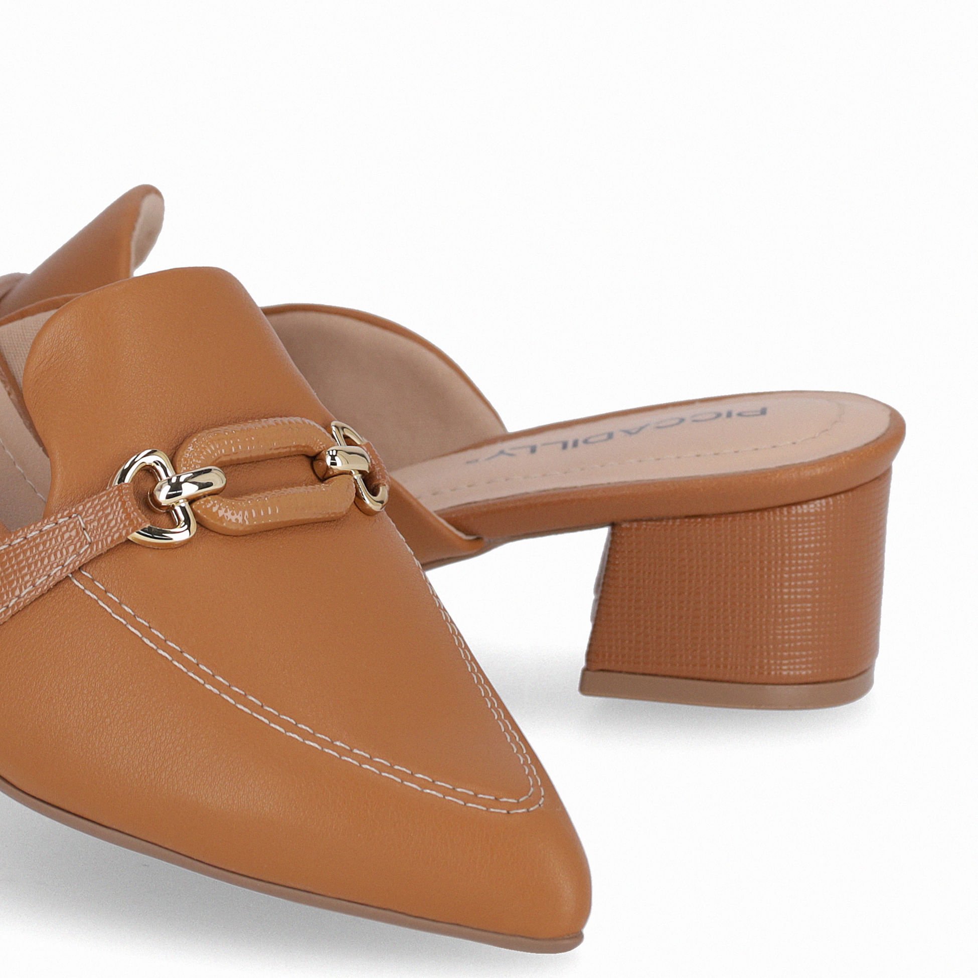 Sapato Mule Taci Salto Médio Mascavo Marrom 3