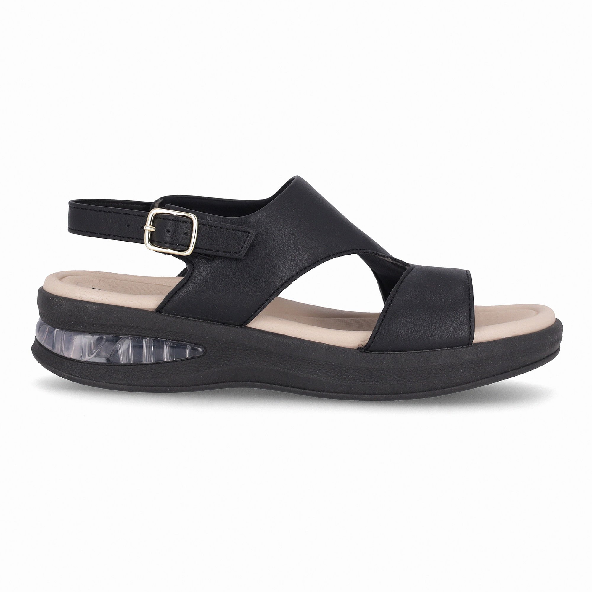 Sandália SoftStep Anabela Médio Preto