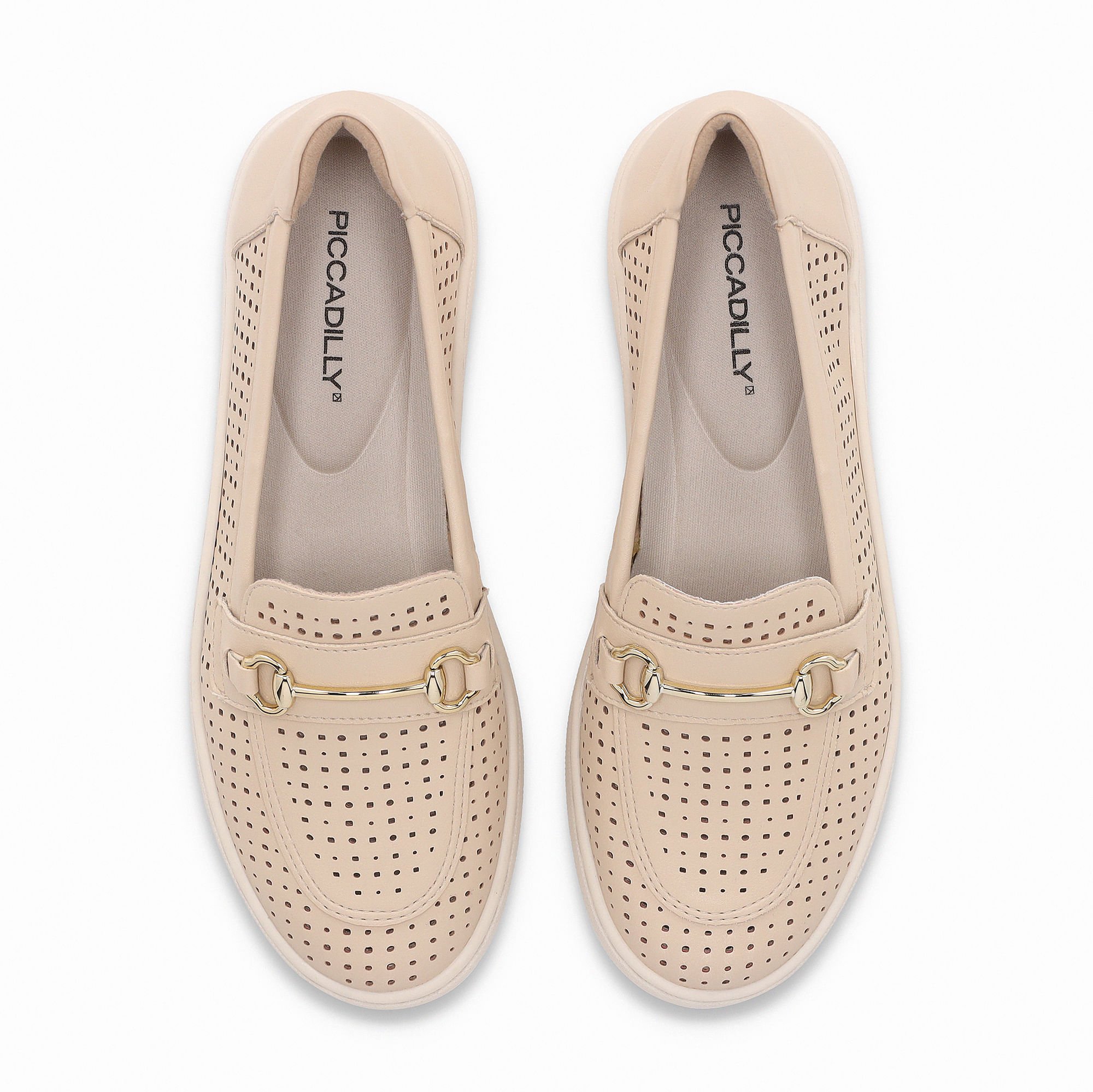 Sapato Mocassim Nici Salto Baixo Brule Bege 5