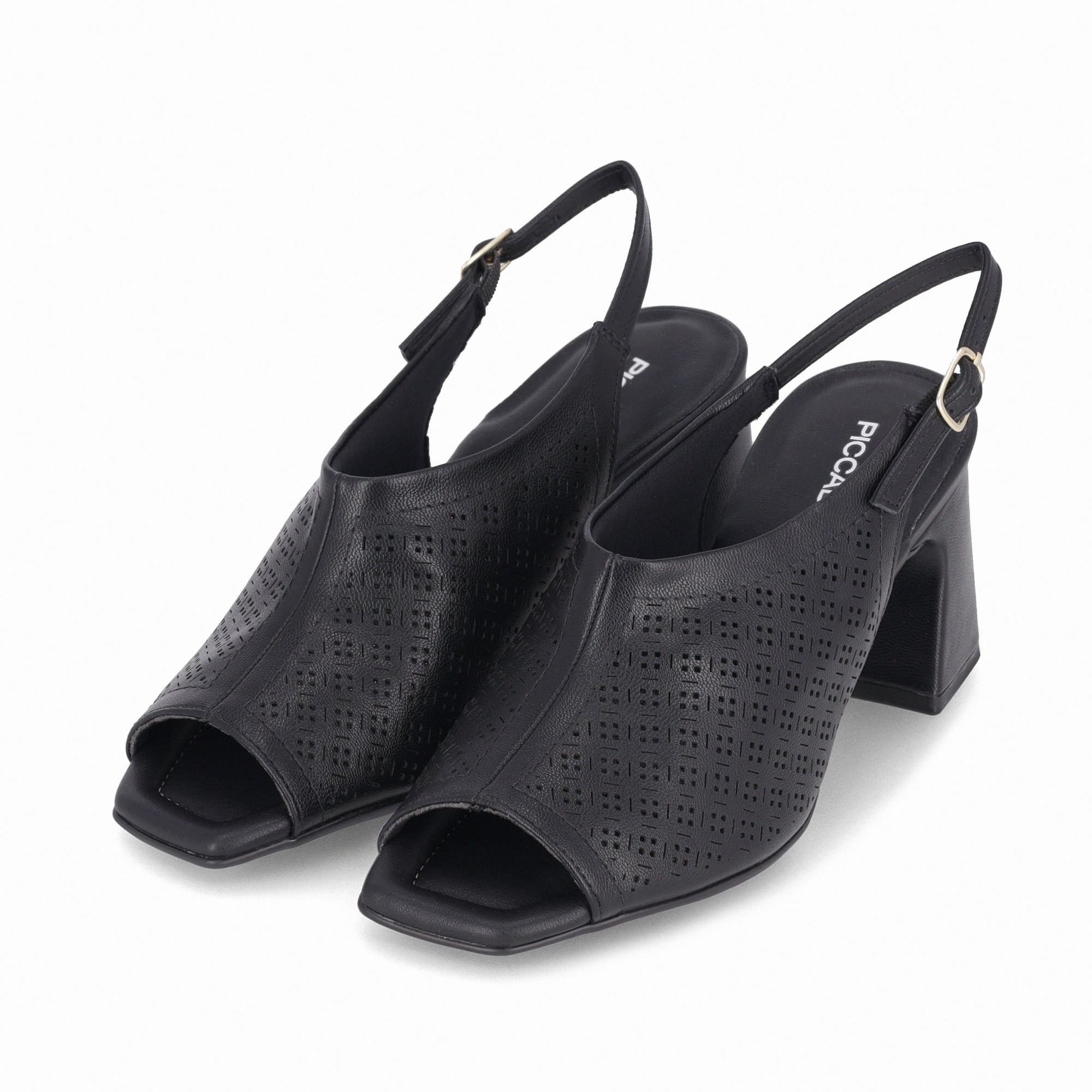 Sapato Slingback Flavia Salto Alto Preto Preto 2