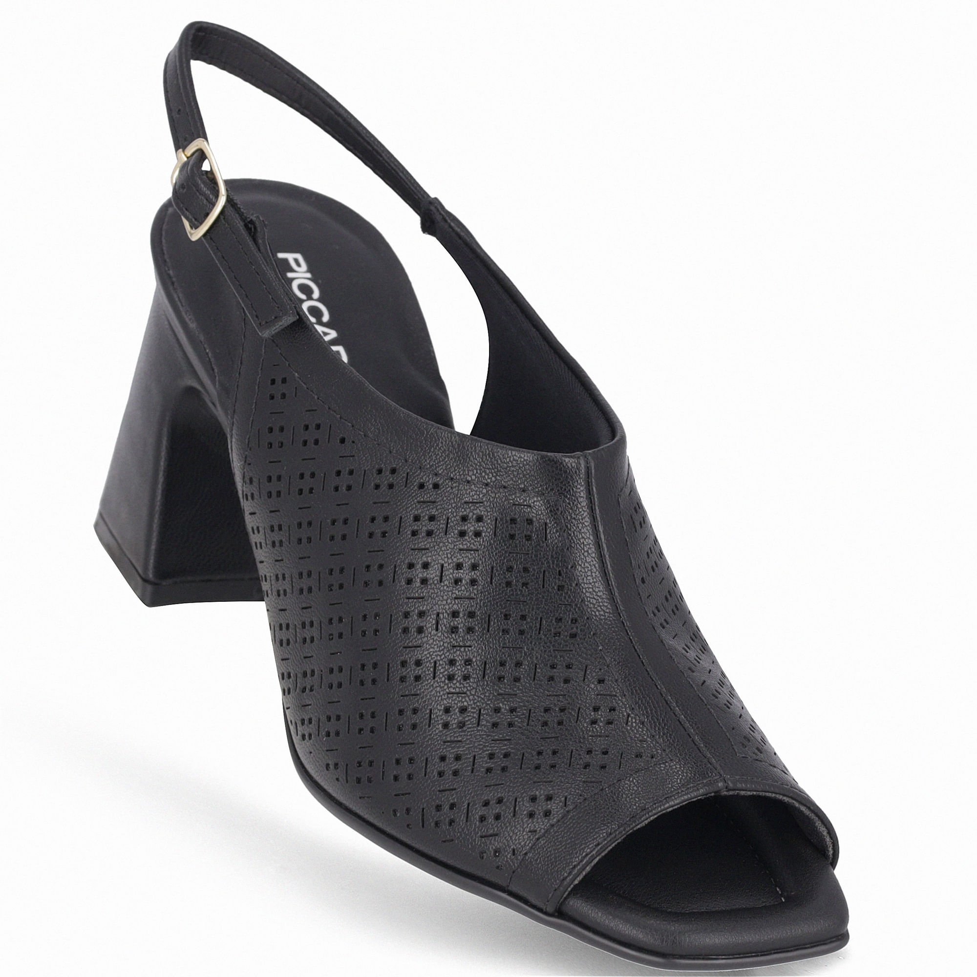 Sapato Slingback Flavia Salto Alto Preto Preto 4