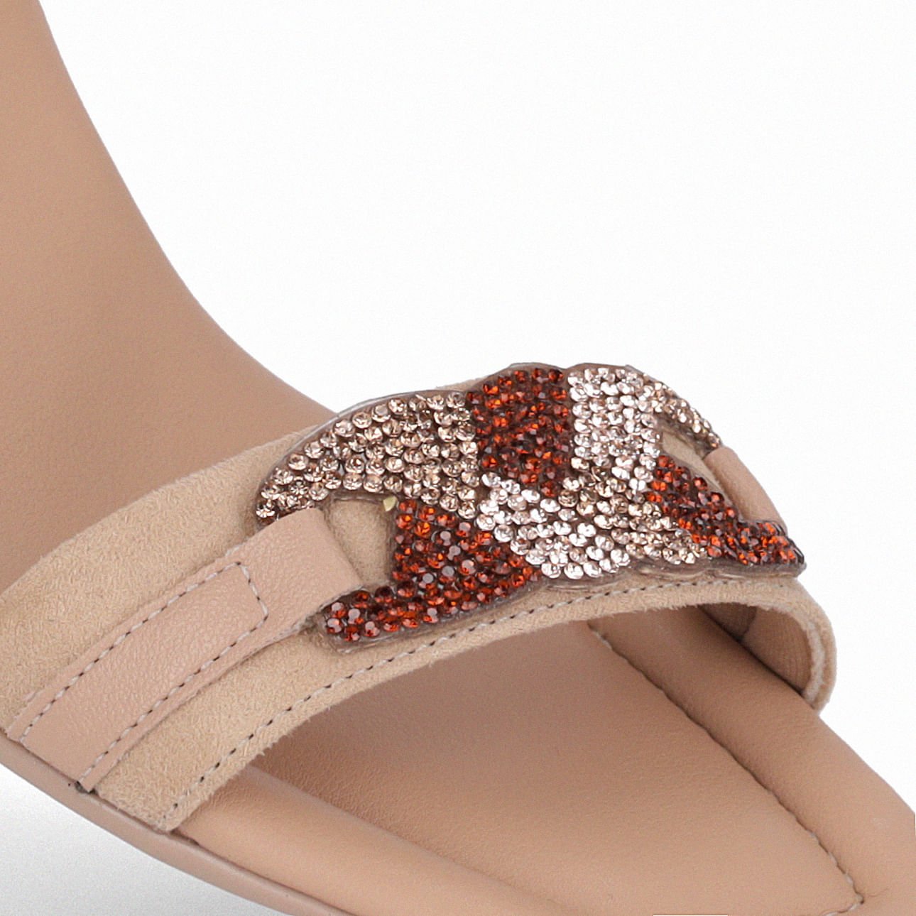 Sandália Flavia Salto Alto Nude Claro com Bege Rosa 3