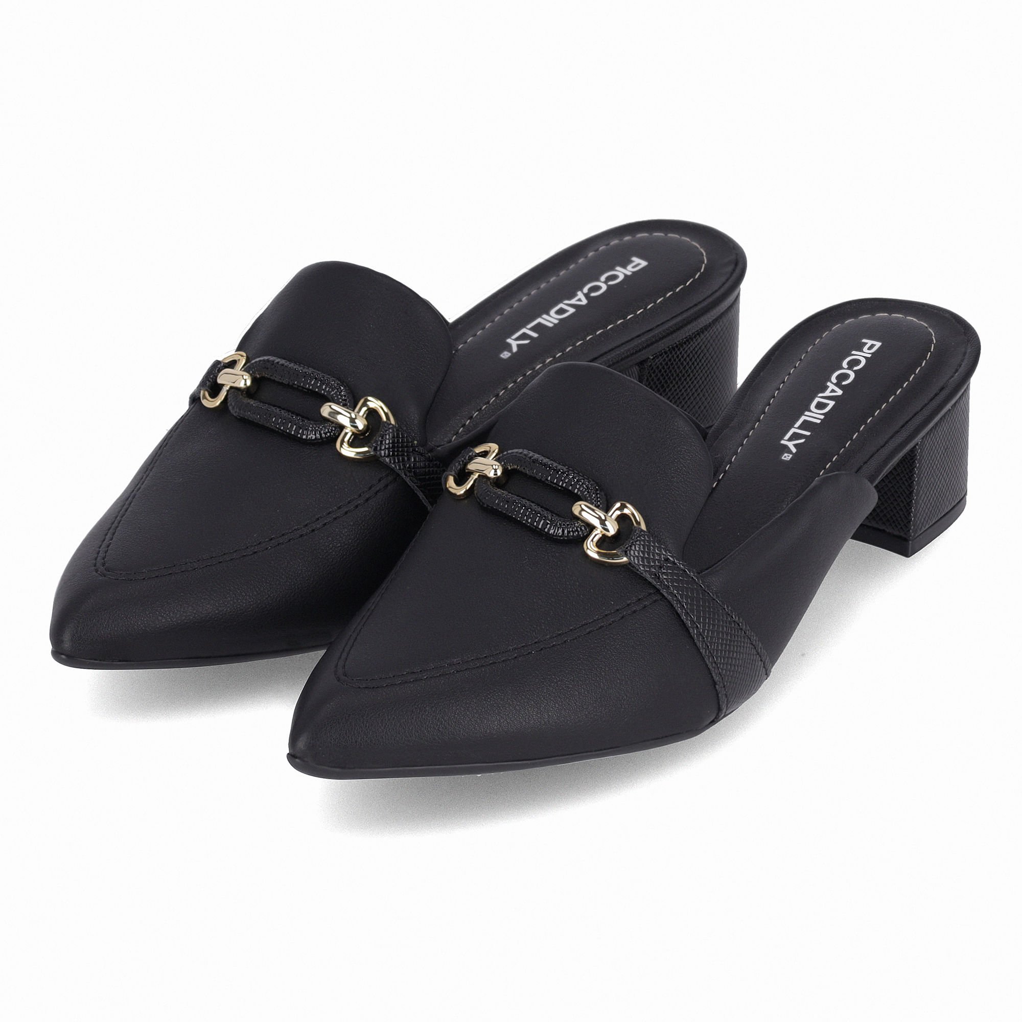 Mule Taci Salto Médio Preto Preto 2