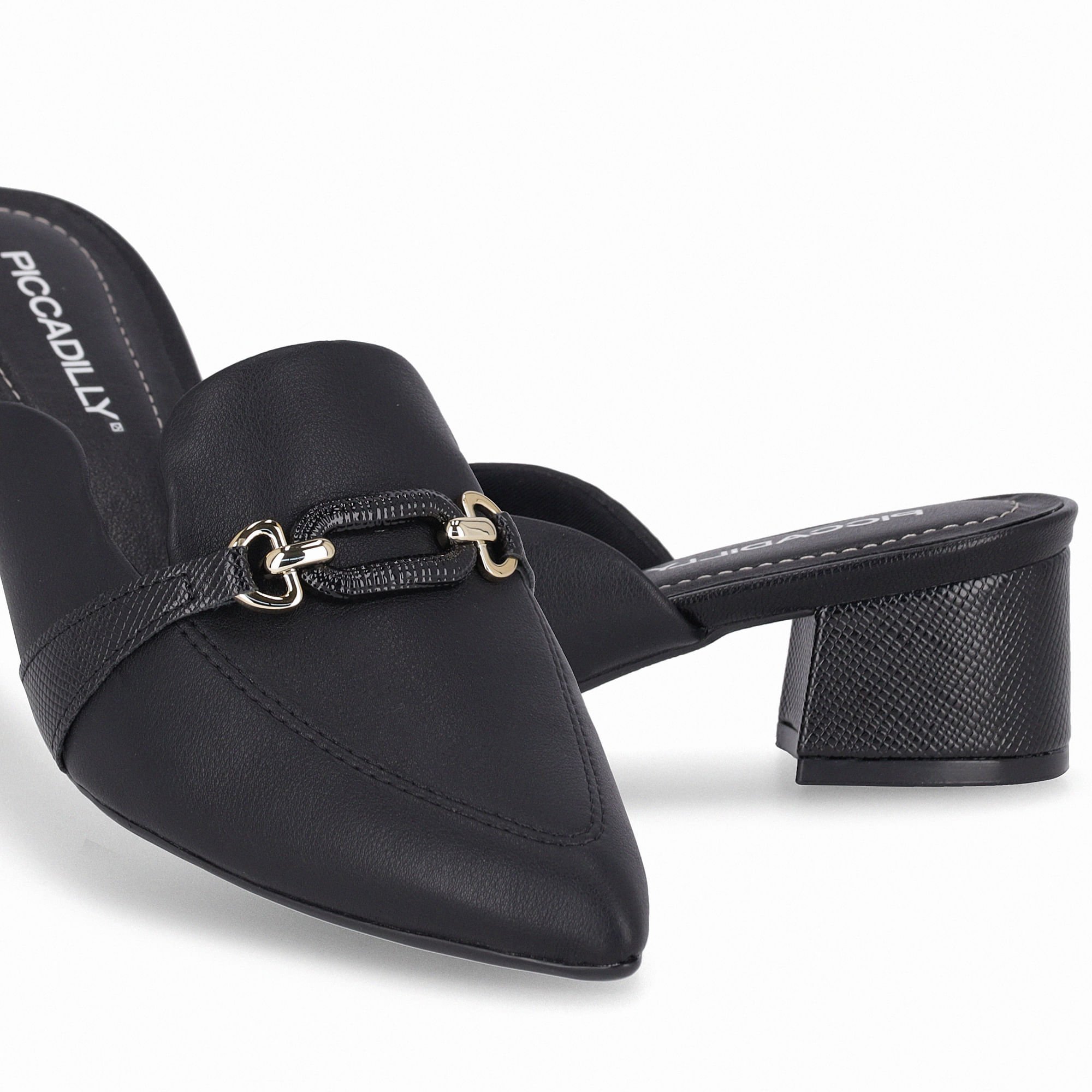 Mule Taci Salto Médio Preto Preto 4