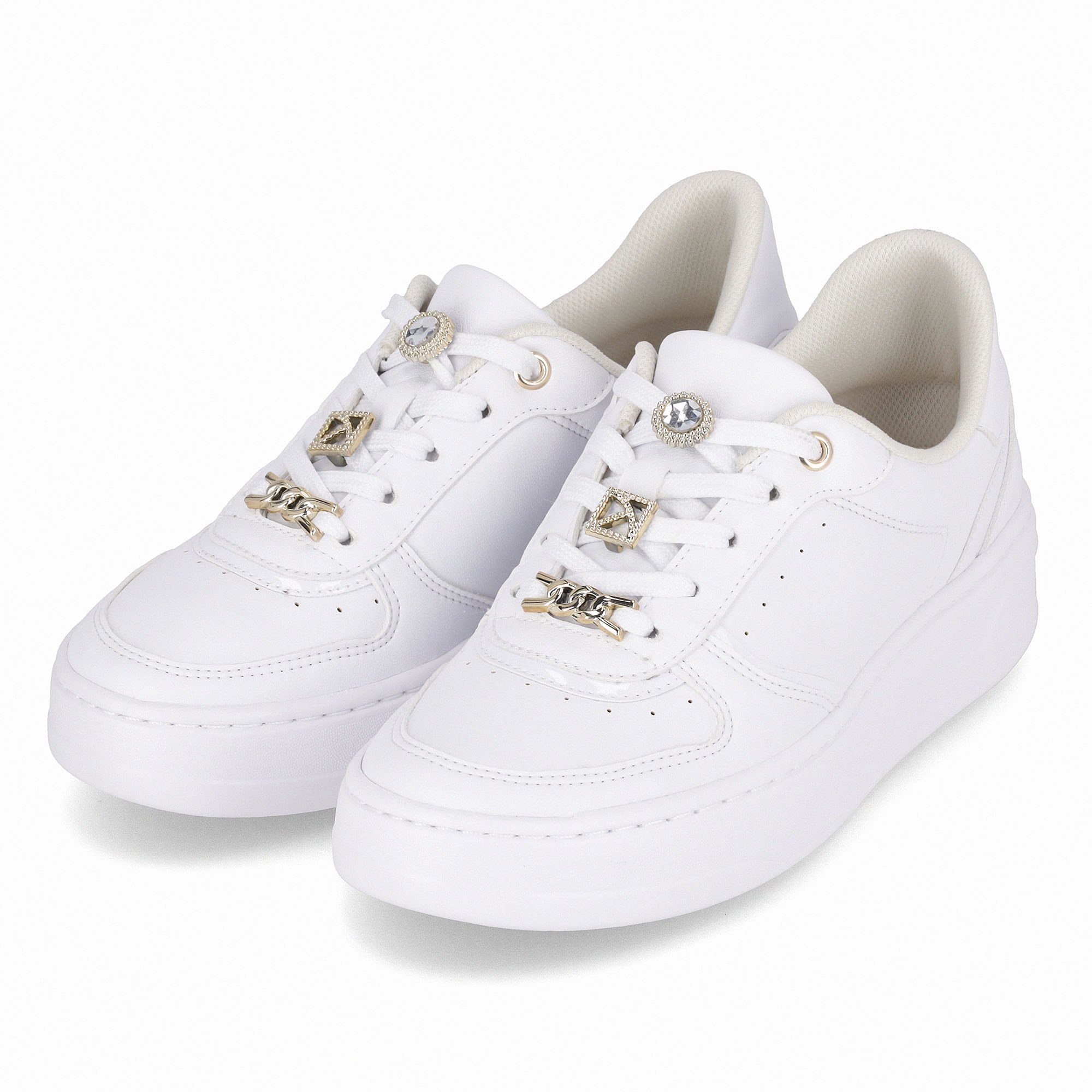 Tênis Beatriz Anabela Médio Branco Neve Branco 2