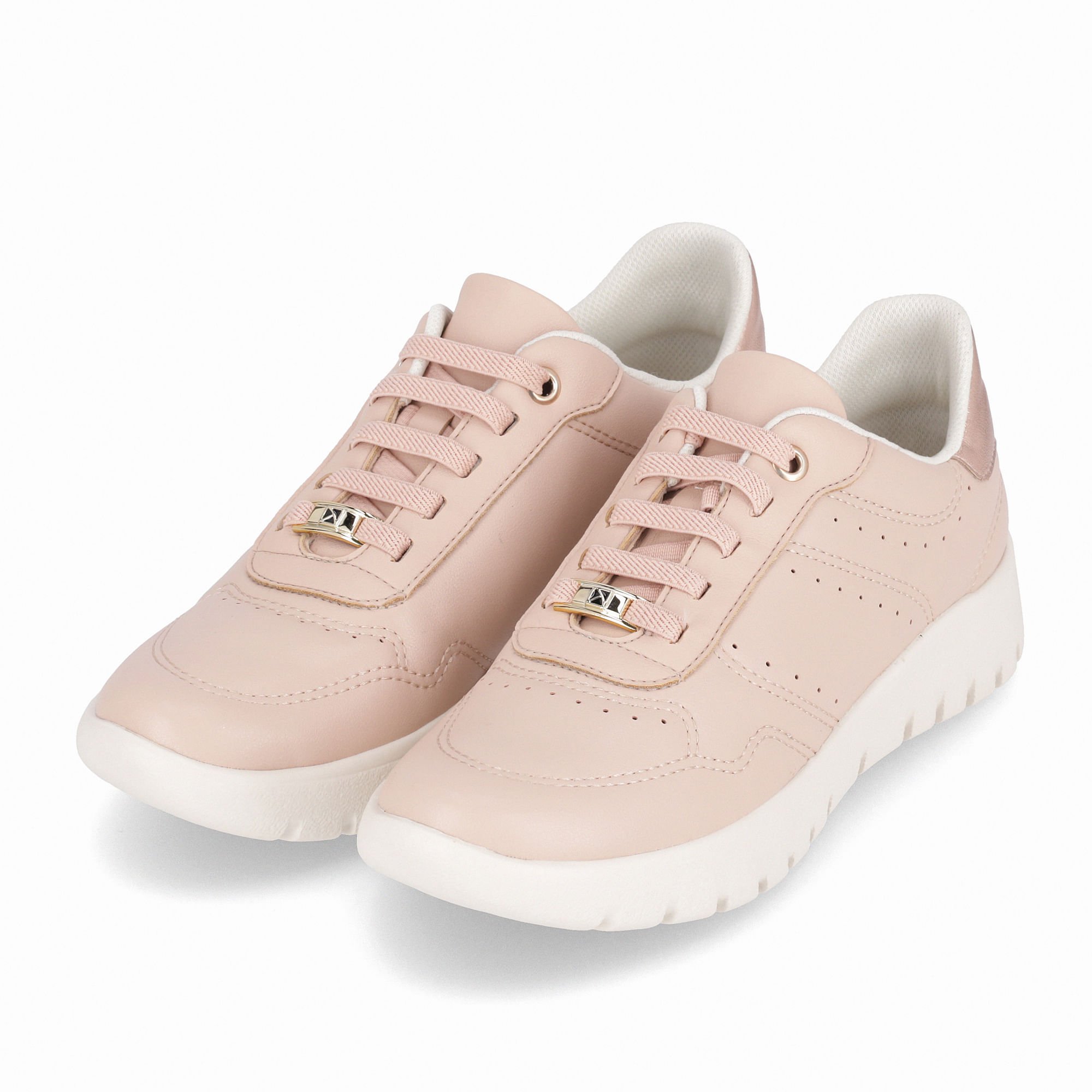 Tênis Vicky Salto Baixo Rose com Ouro Rosado Rosa 2