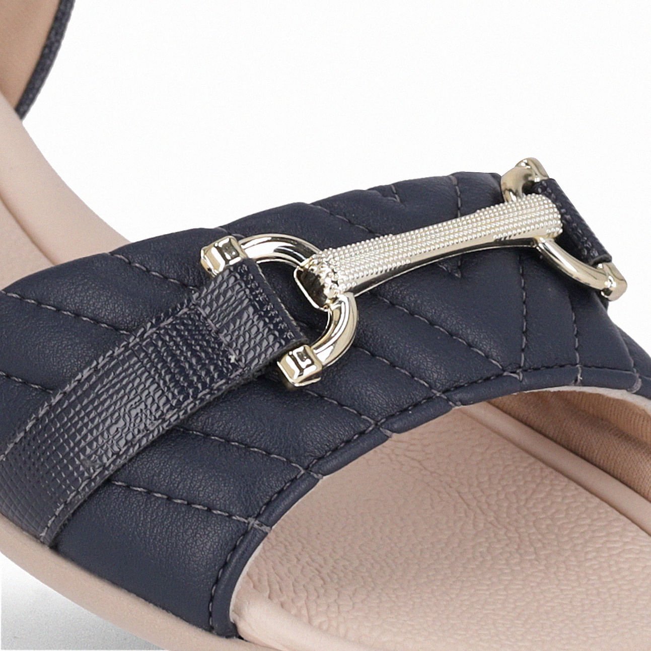 Sandália Taila Salto Baixo Navy Azul Marinho 3