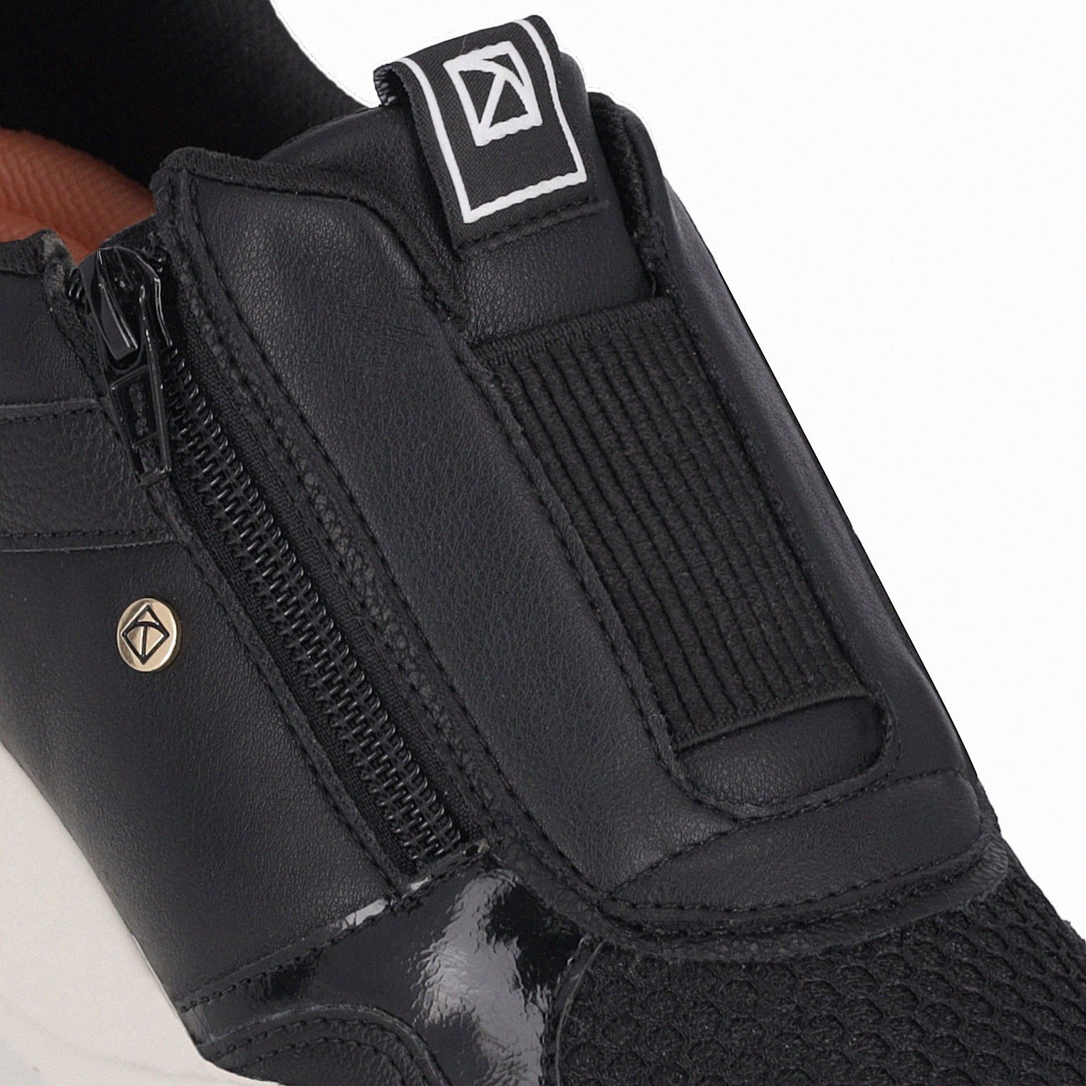 Tênis Fascite Anabela Médio Preto Preto 4