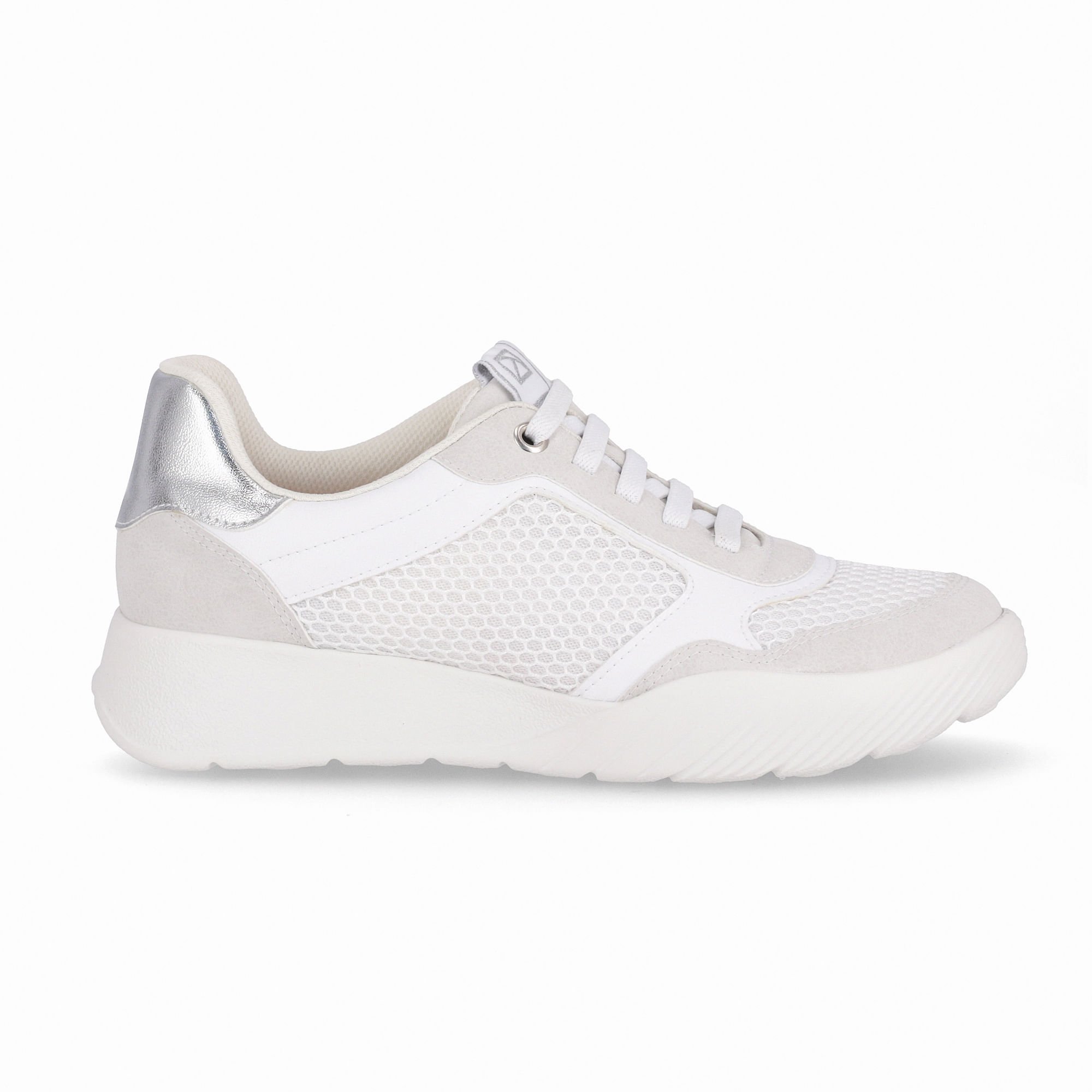 Tênis Fascite Anabela Médio Branco com Cinza