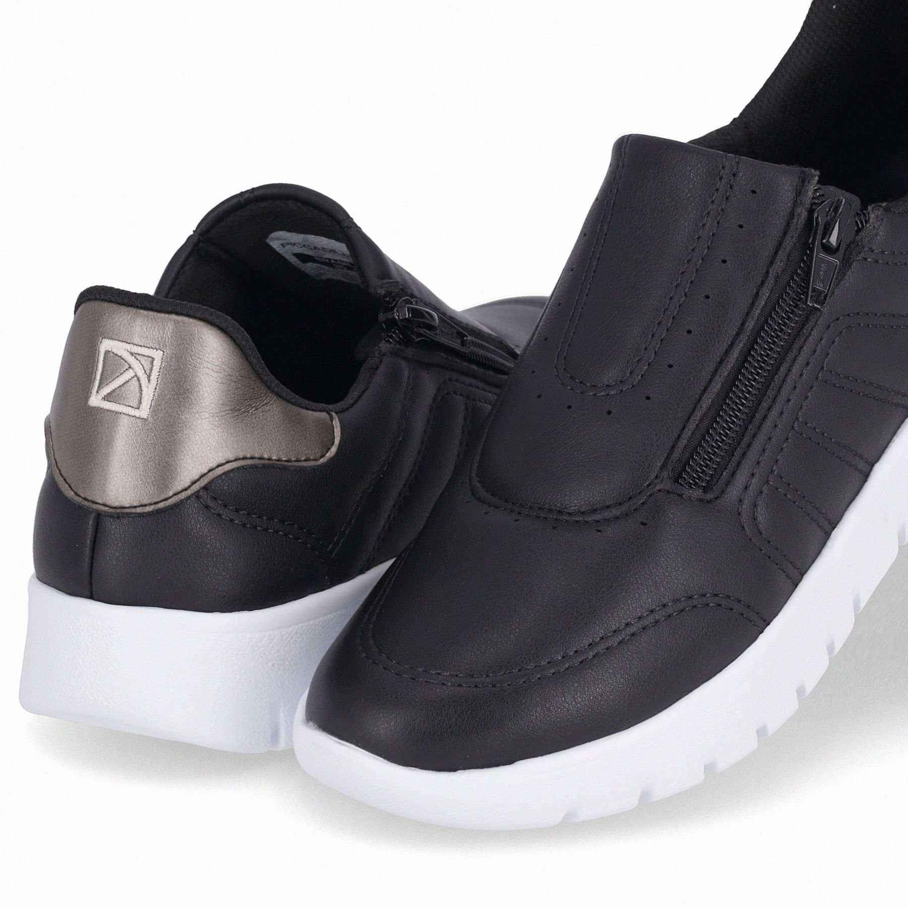 Tênis Vicky Salto Baixo Preto com Pewter Preto 4