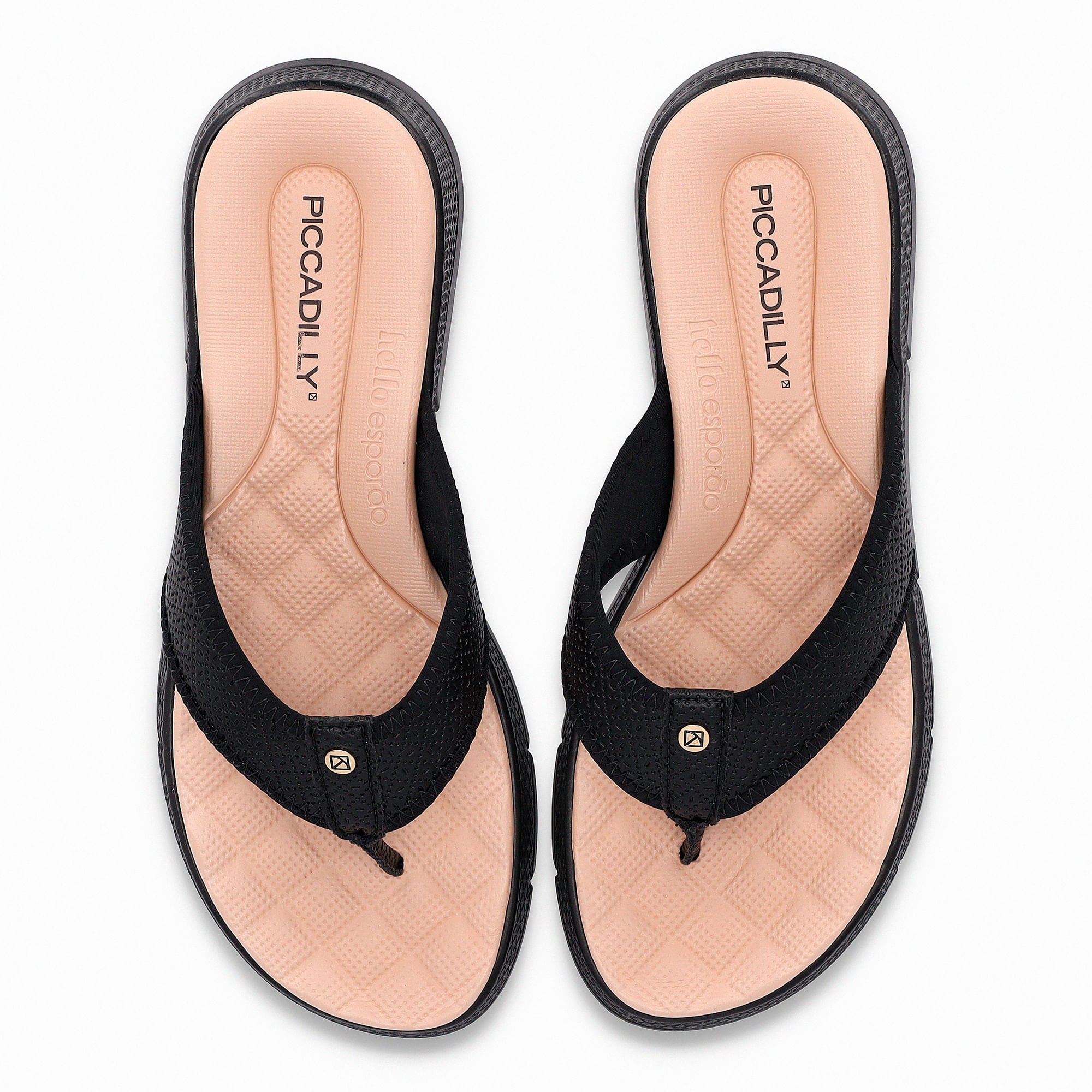 Chinelo Esporão Anabela Médio Preto Preto 4