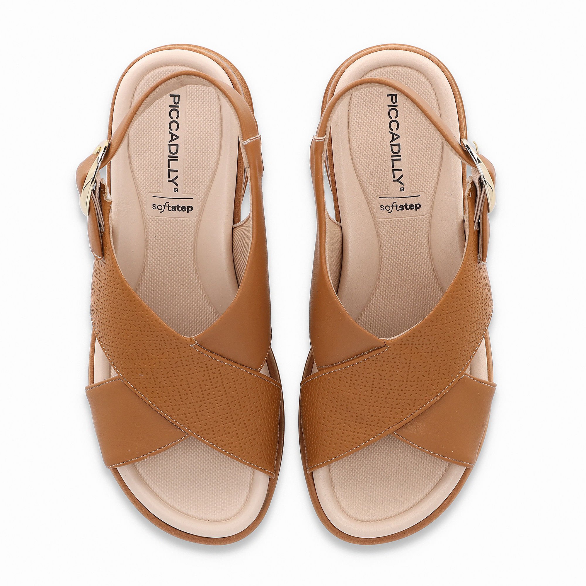 Sandália SoftStep Anabela Médio Mascavo Marrom 5