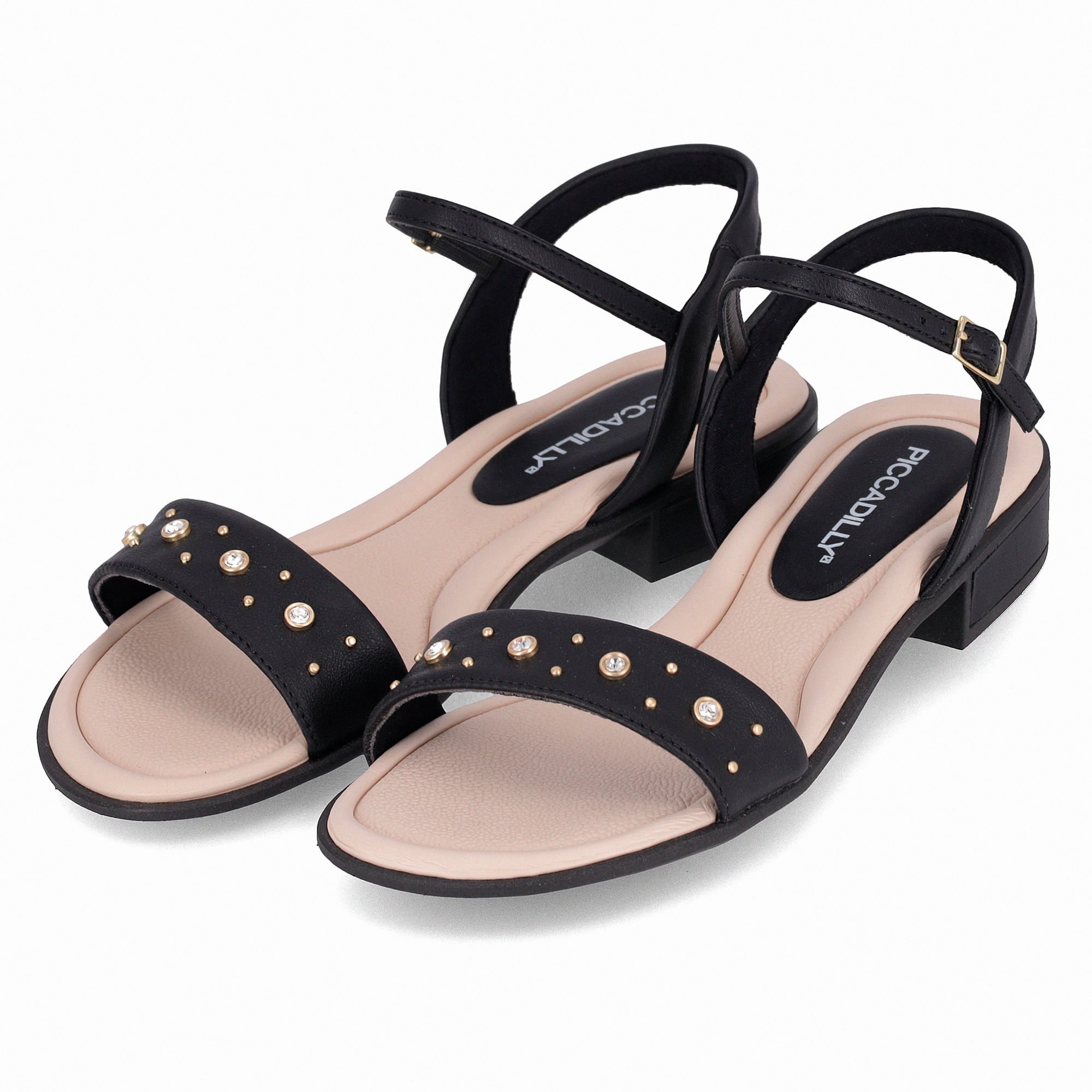 Sandália Taila Salto Baixo Preto Preto 2