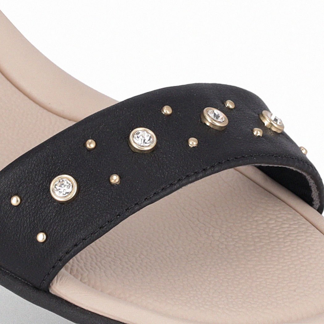 Sandália Taila Salto Baixo Preto Preto 3