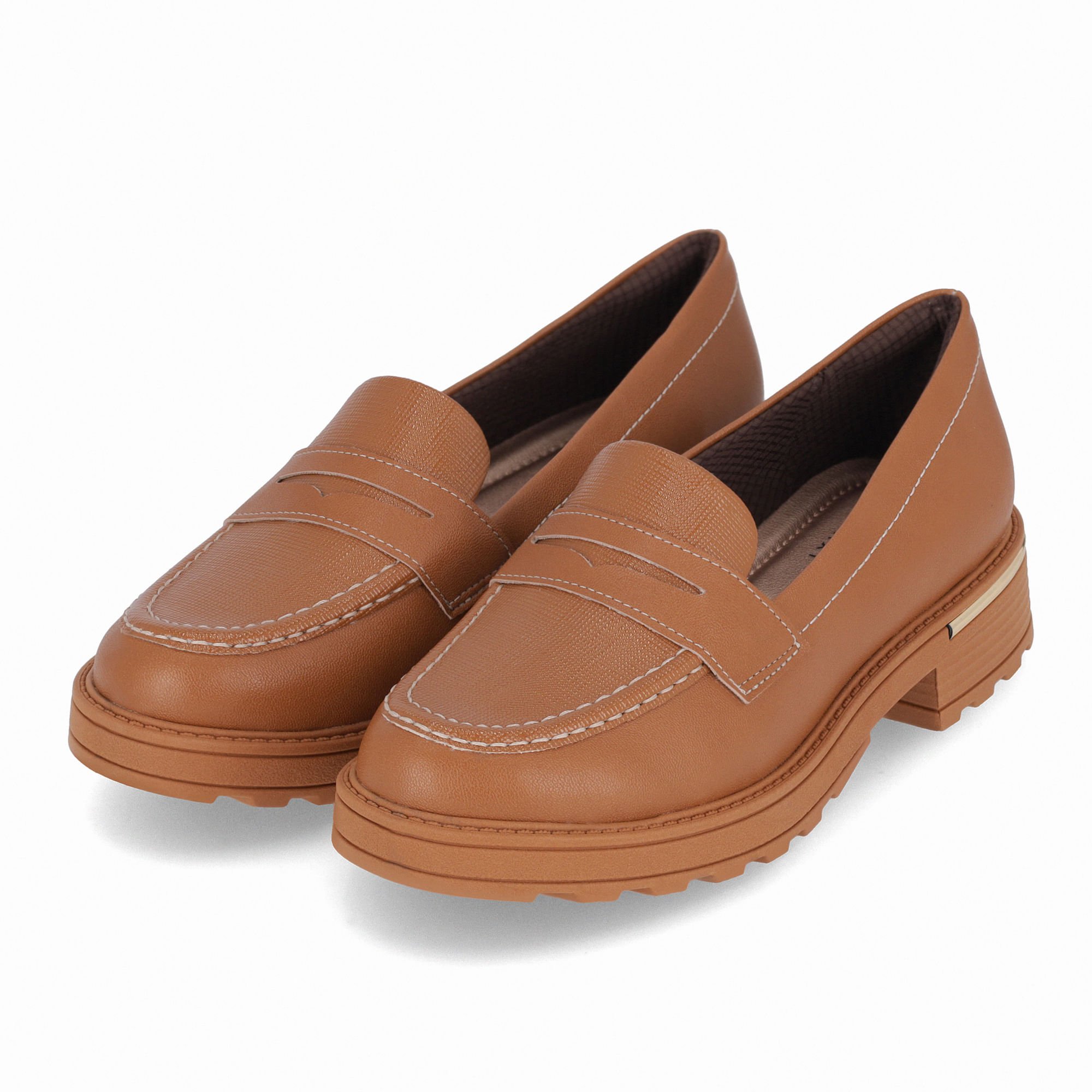 PICCADILLY MAXI - Sapato Mocassim Gisa Anabela Médio Mascavo Marrom 2